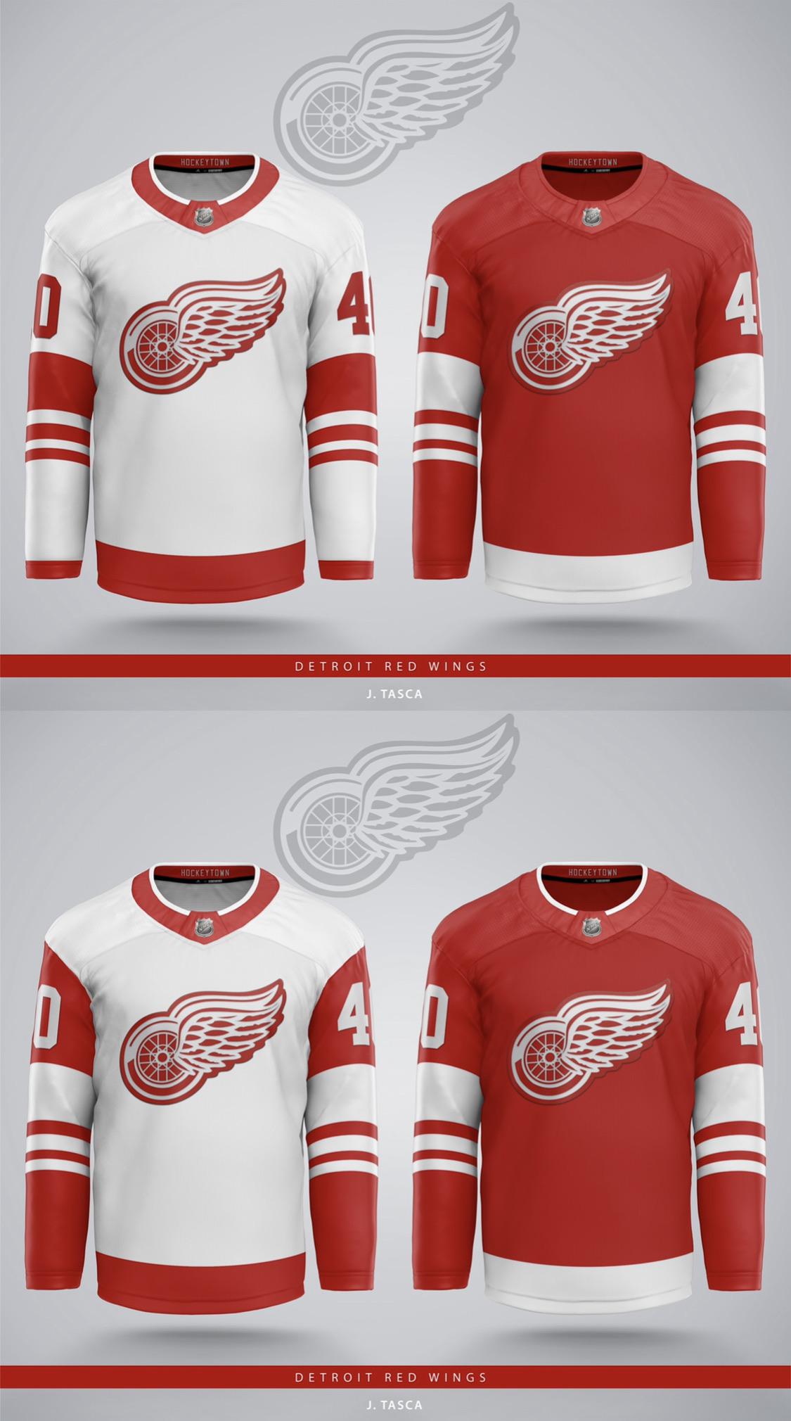 Detroit Redwings Home & Away jersey concepts r/DetroitRedWings