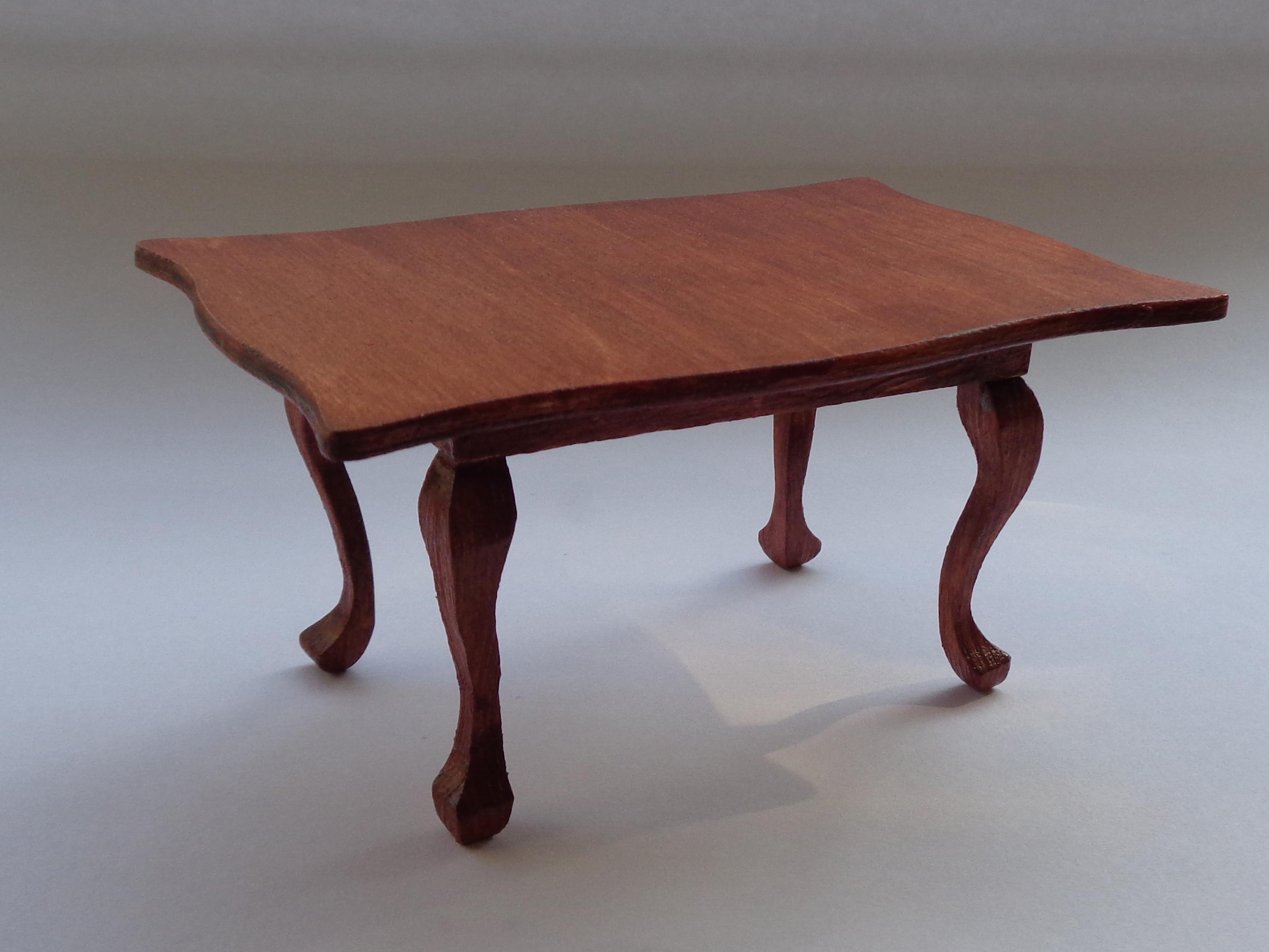 2nd piece of dollhouse furniture. 1/12th table, cabriole legs from 8mm