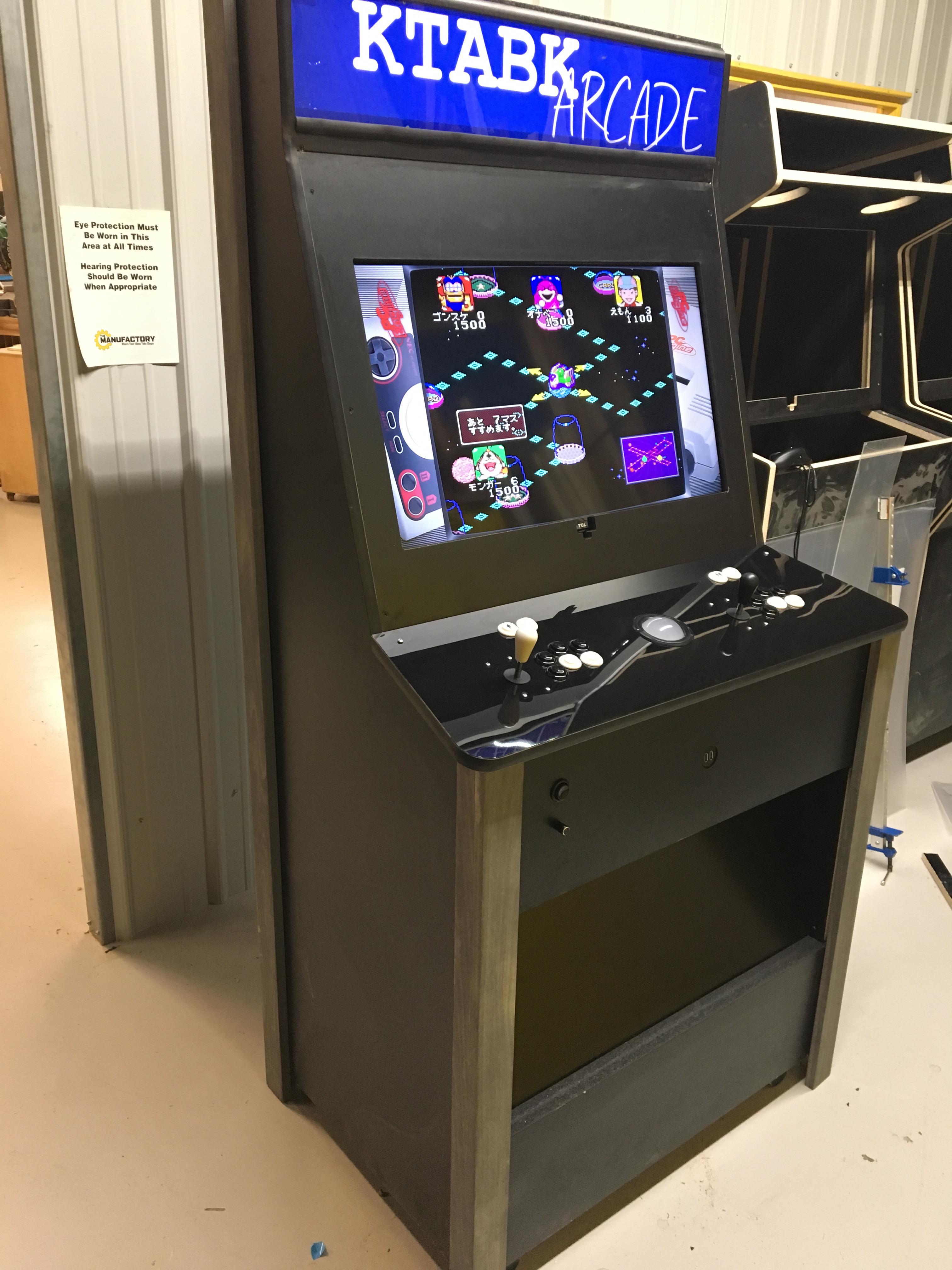 I made this custom arcade It supports up to 4 players has a