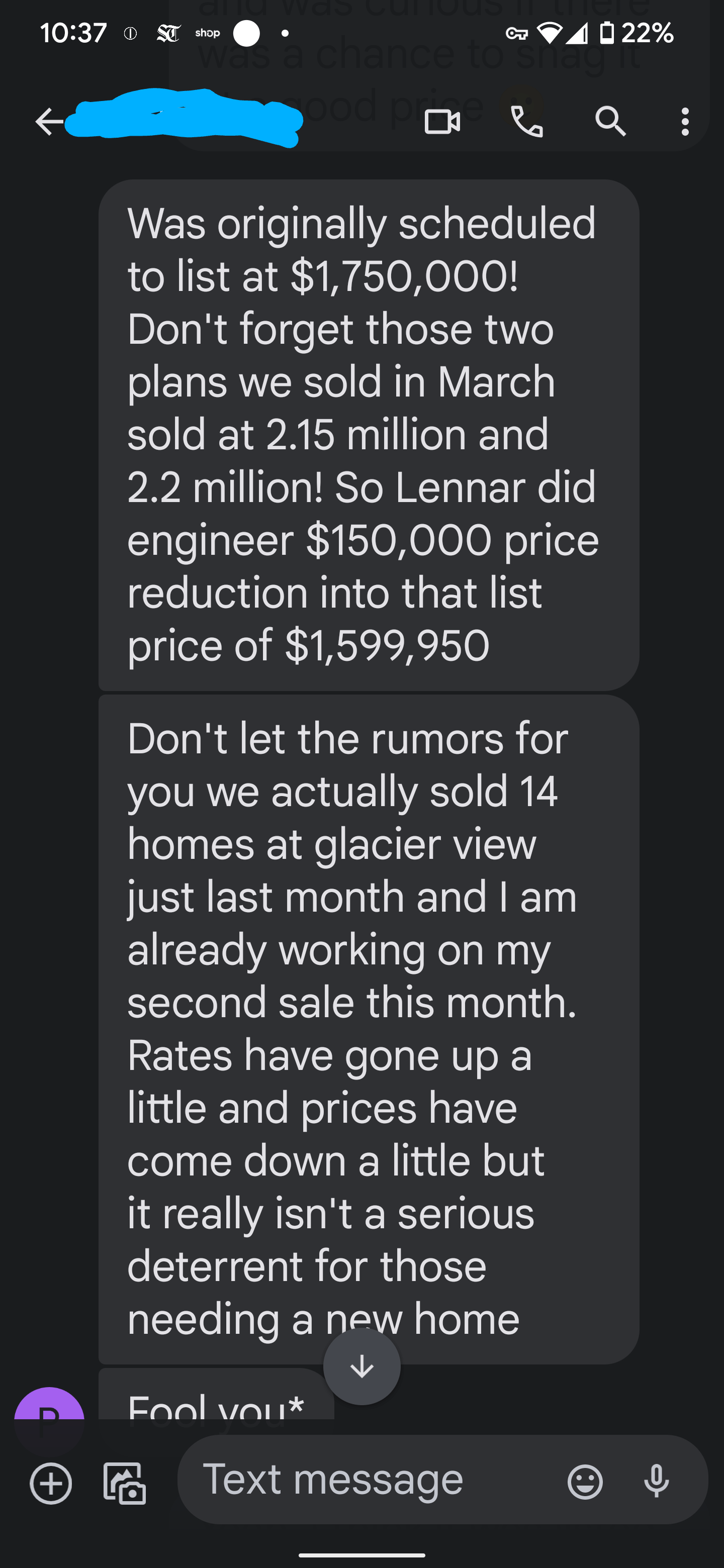 Lennar Seattle's sales rep of a new community being built telling me