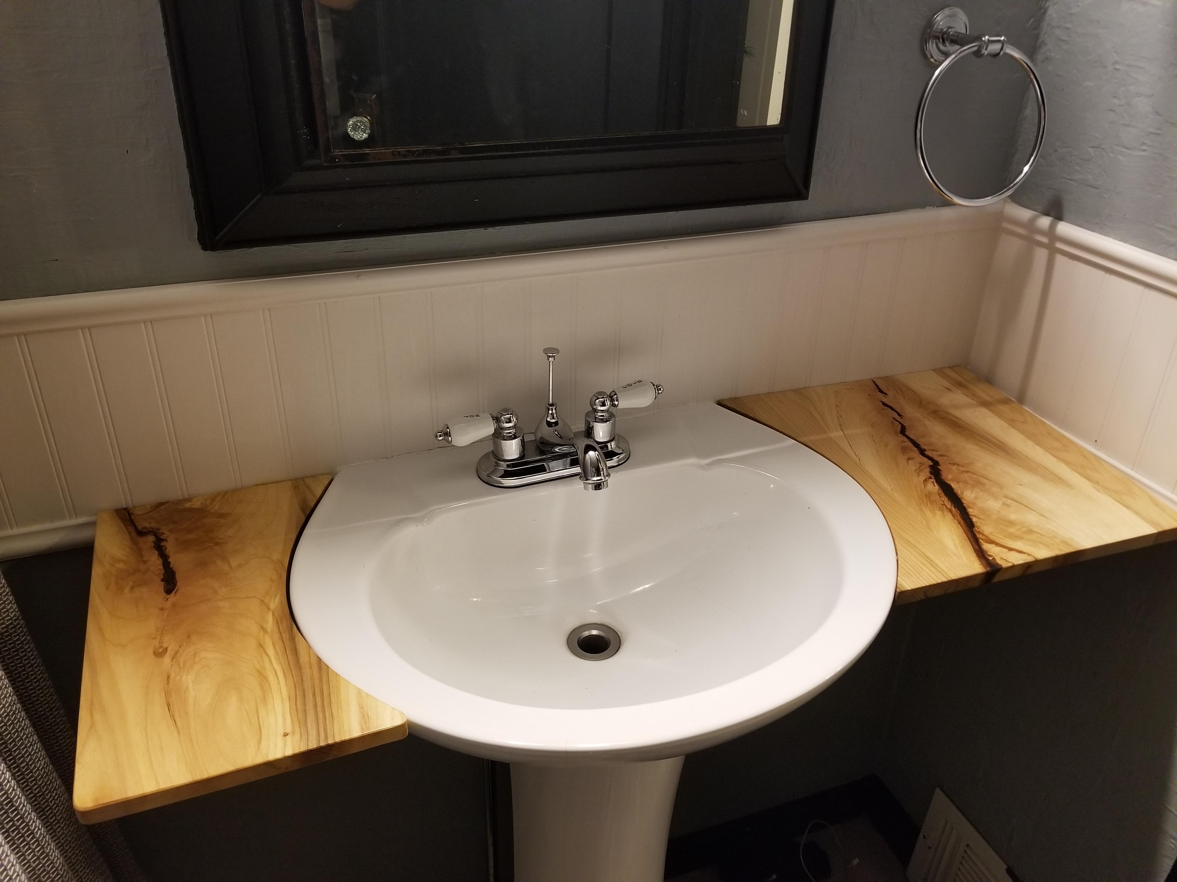 Hickory shelves for the bathroom r/woodworking