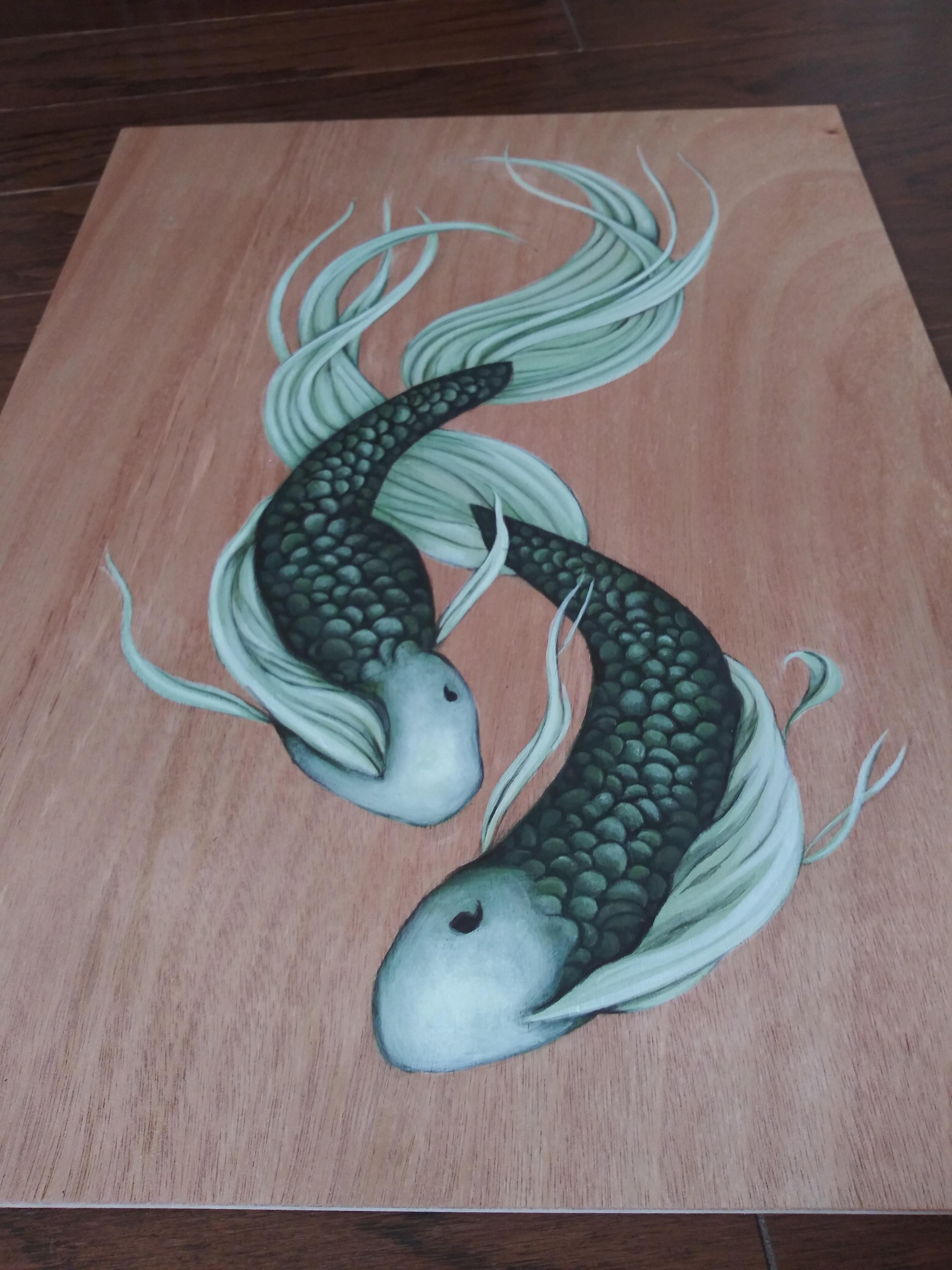 Acrylic on wood 12x8 r/Art