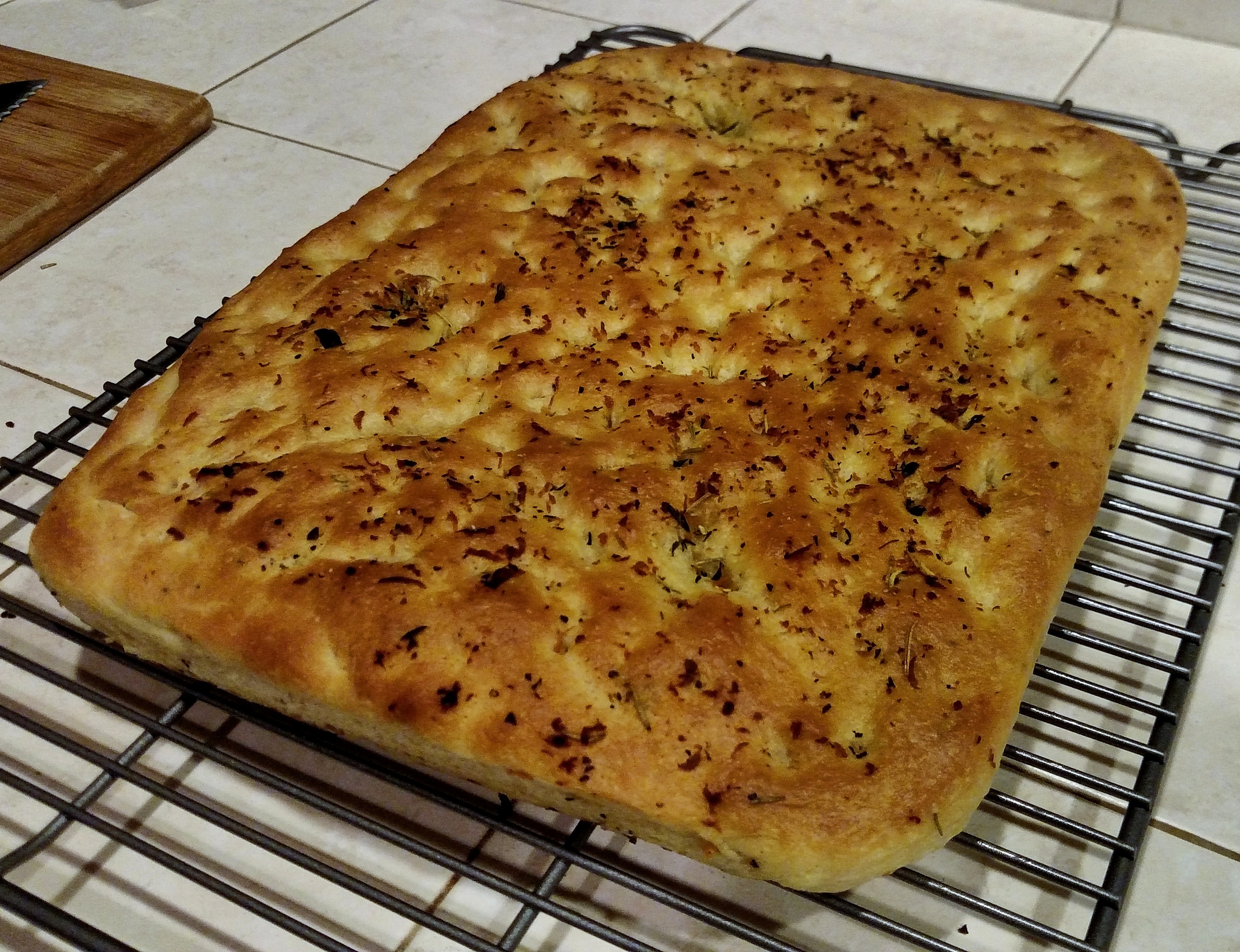 Garlic, Rosemary, and Thyme Focaccia r/Baking