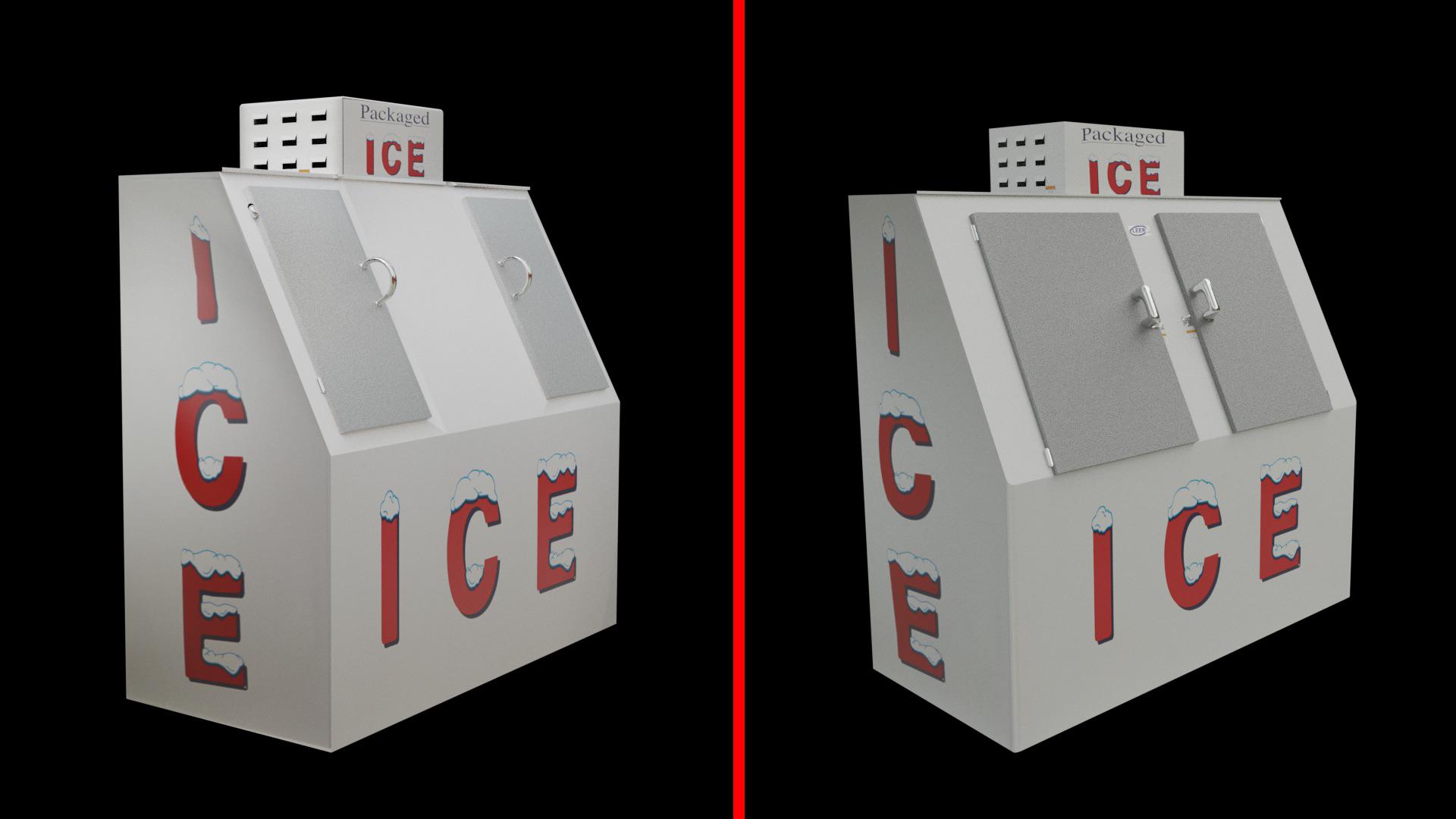 Comparison of my revisions to the gas station icebox. Thanks to all who