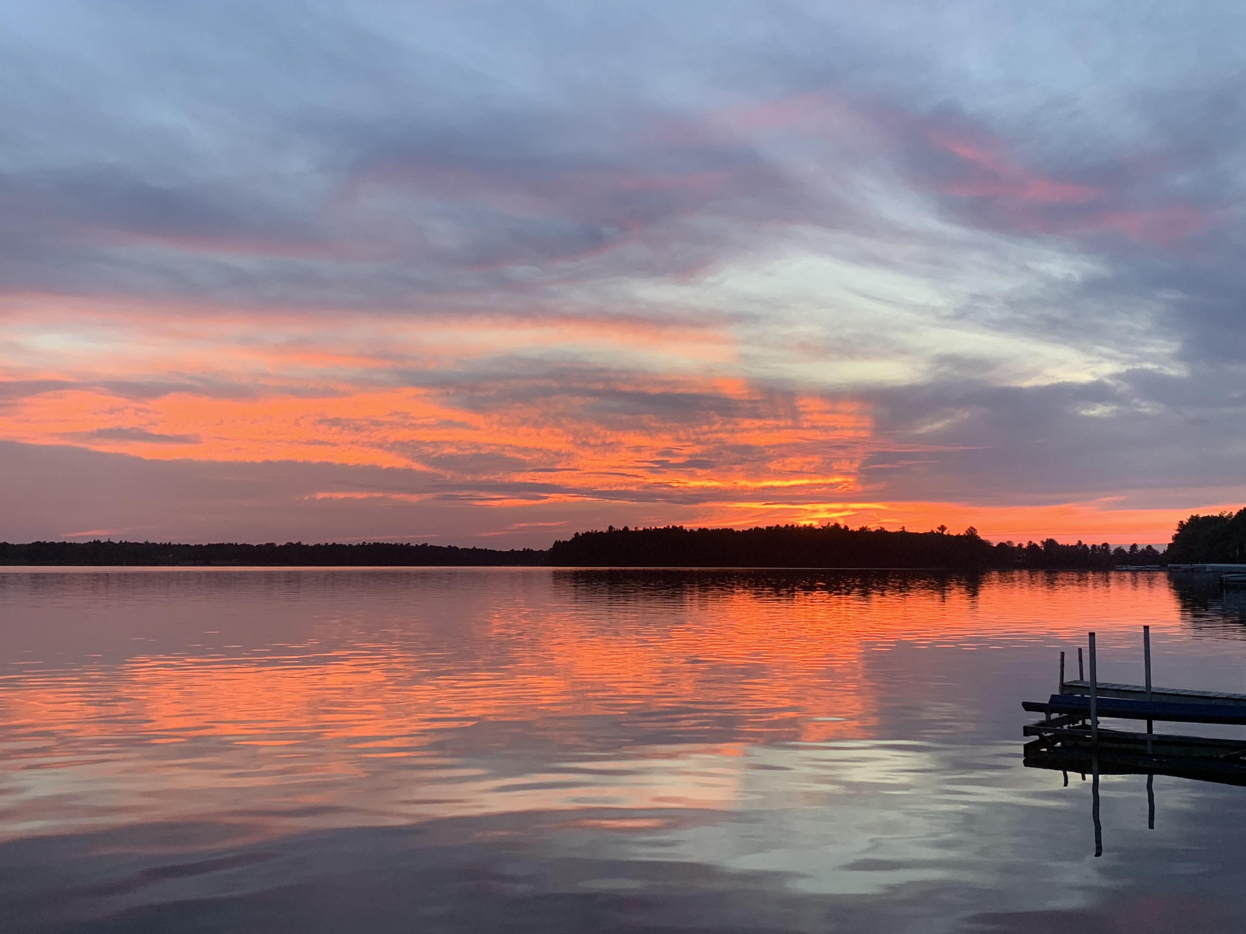 [OC] Sunset over Van Etten Lake, MI r/SkyPorn