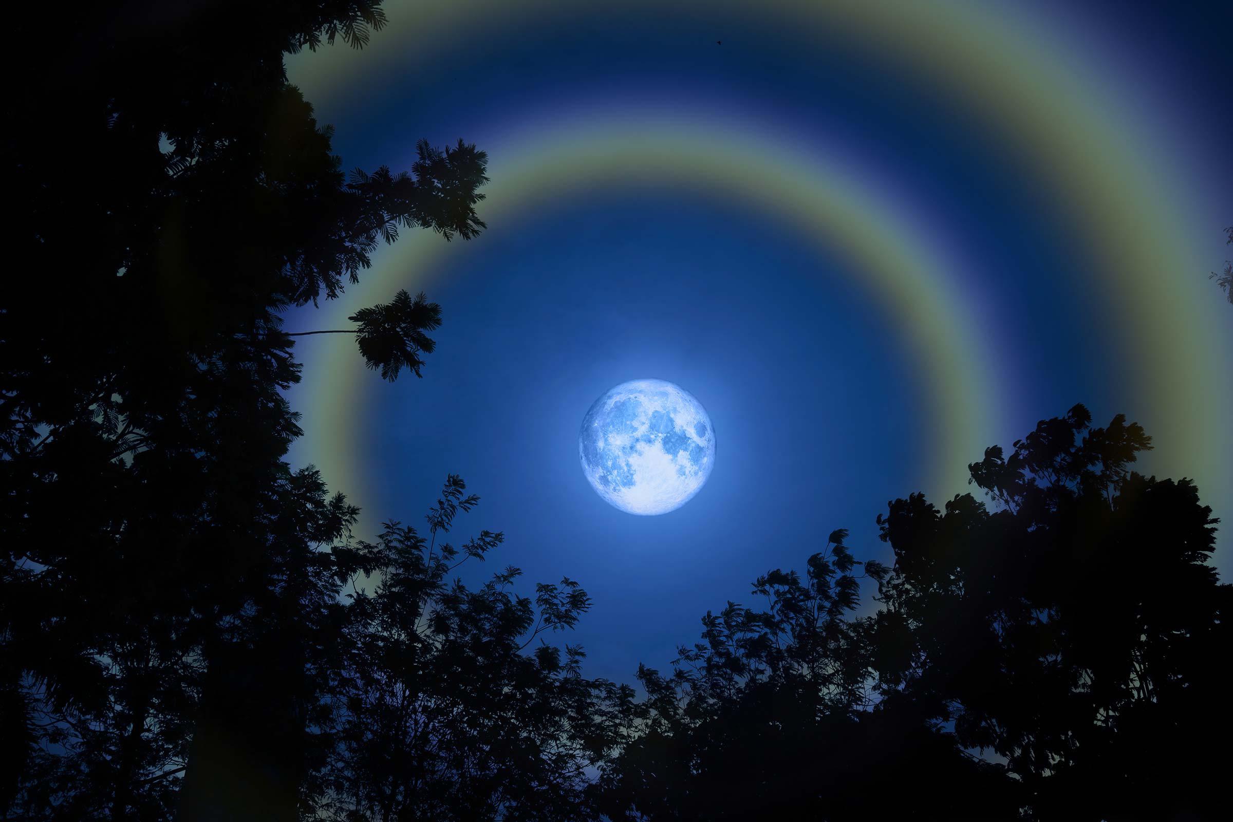 This is called a moonbow. This happens when the moon is low below 42