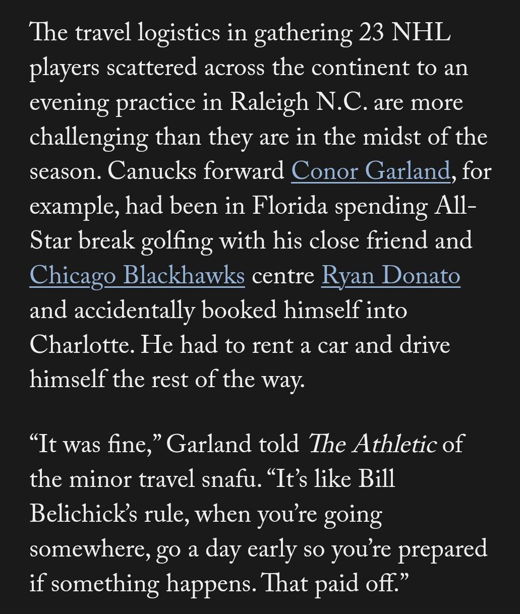 Garland got a little lost on his way to Raleigh r/canucks