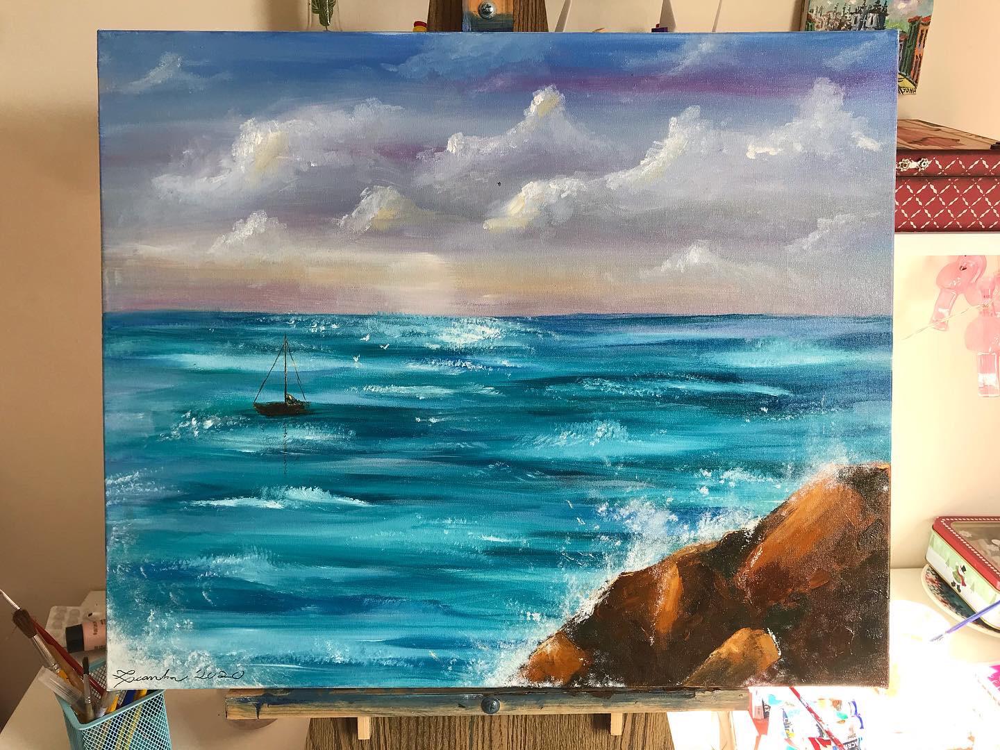 Ocean, sky and etc. I’ve used heavy body acrylics for this one. r