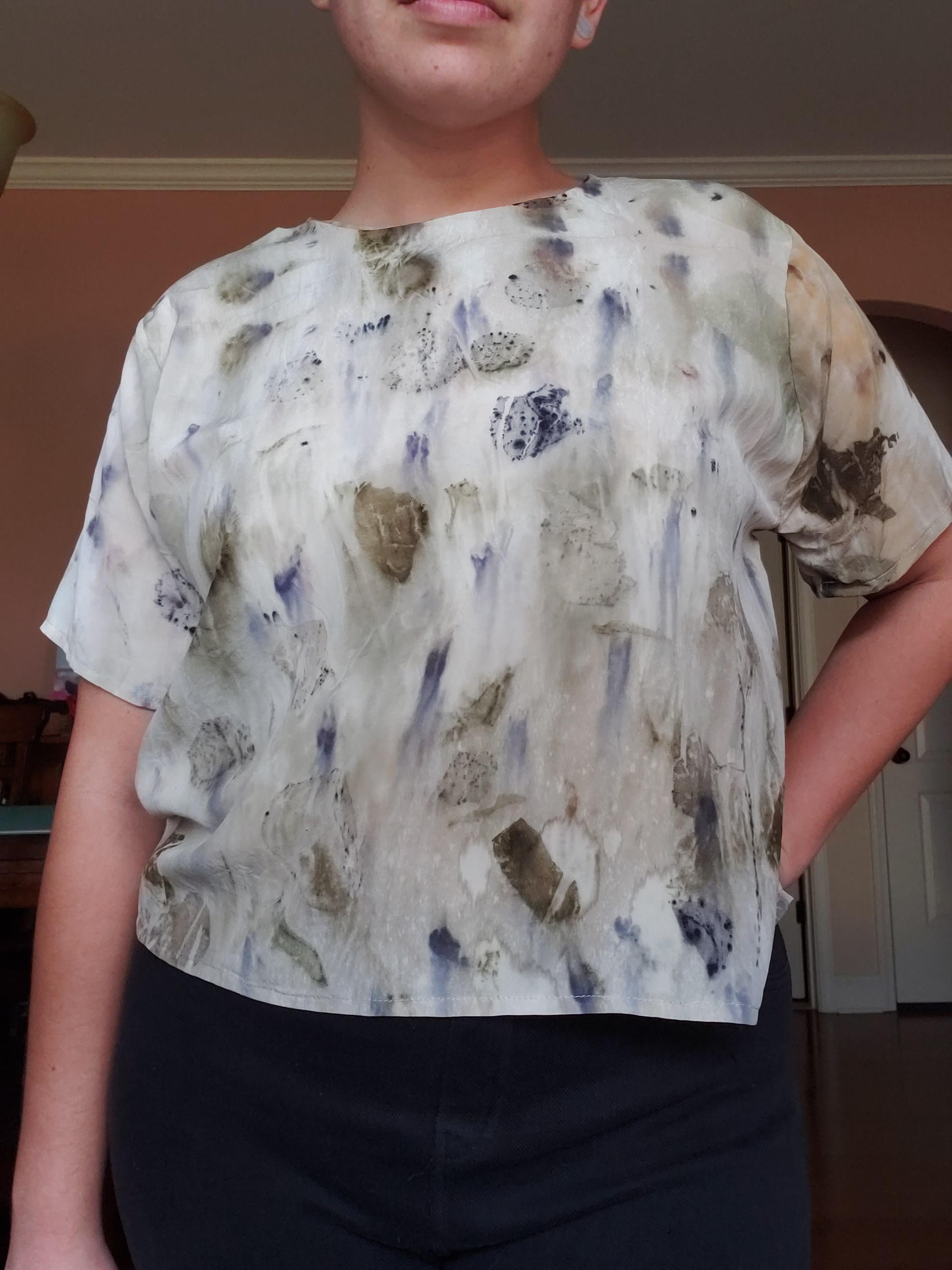 I used flowers and onion skins to dye this silk and then turned it into