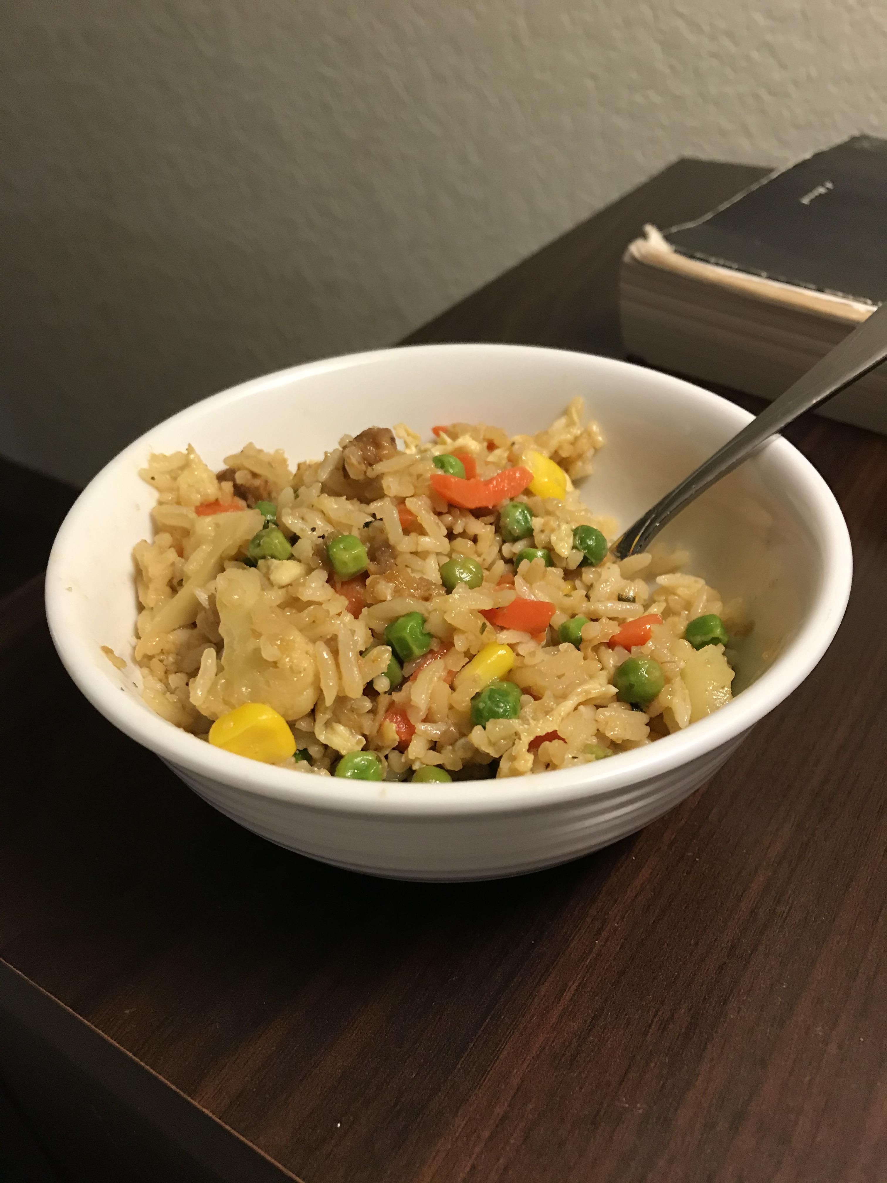 Ate an edible and turned bland Chinese takeout into flavorful fried