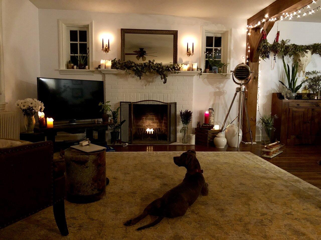 Our living room Halloween evening. Lancaster, Pennsylvania [1280x960