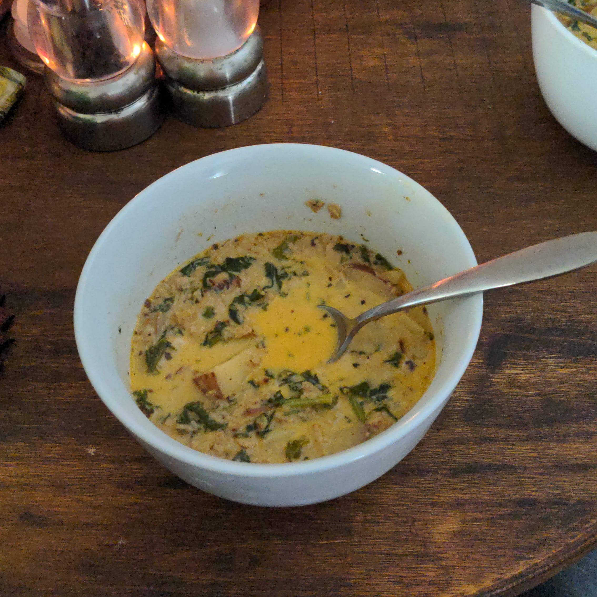 I made vegetarian zuppa toscana soup with Morning Star "Italian sausage