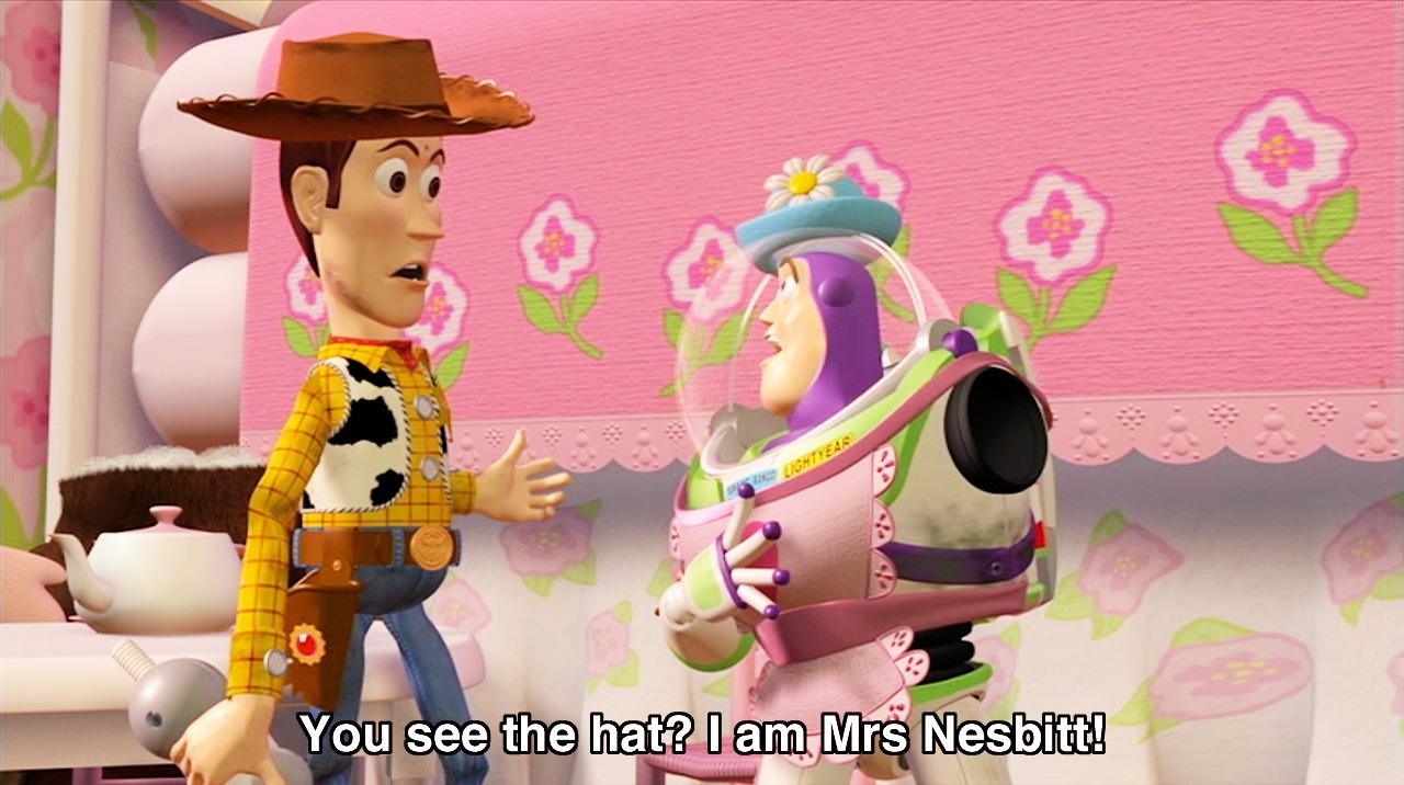 In the later half of Toy Story (1995) Buzz Lightyear is called Mrs