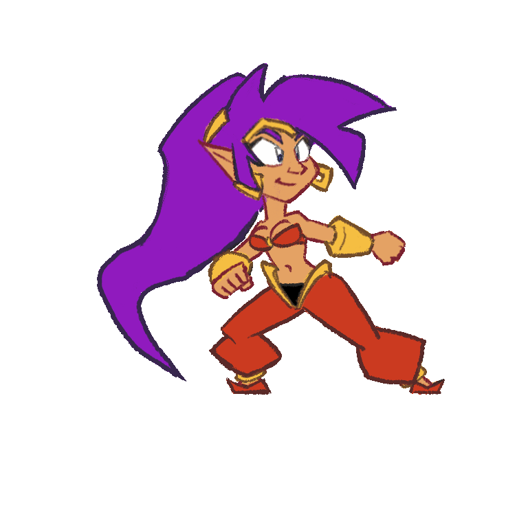 Animated the idle pose sprite of Shantae from my fan concept art series