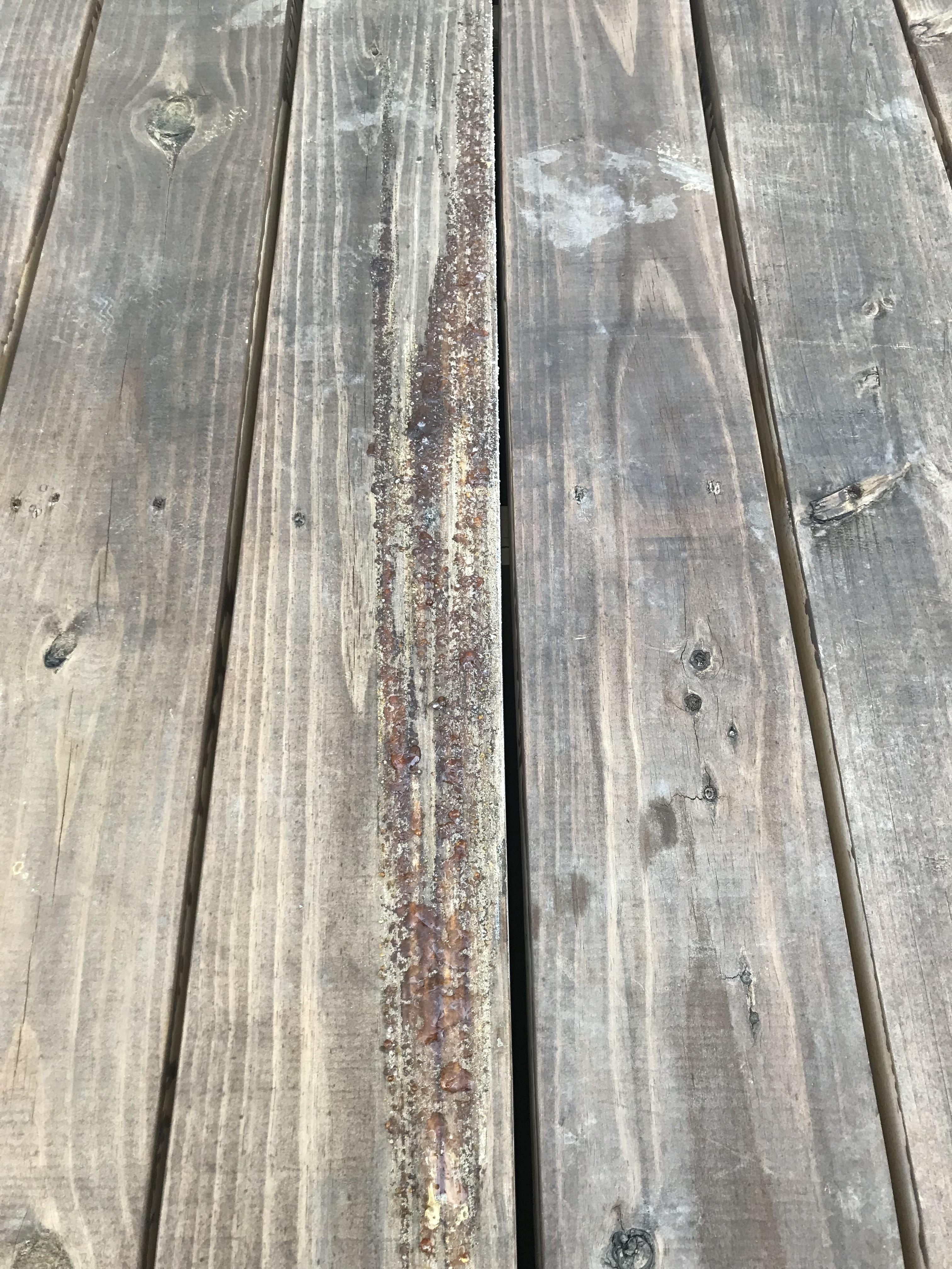 What is this on my deck? It’s very sticky and smells like syrup or