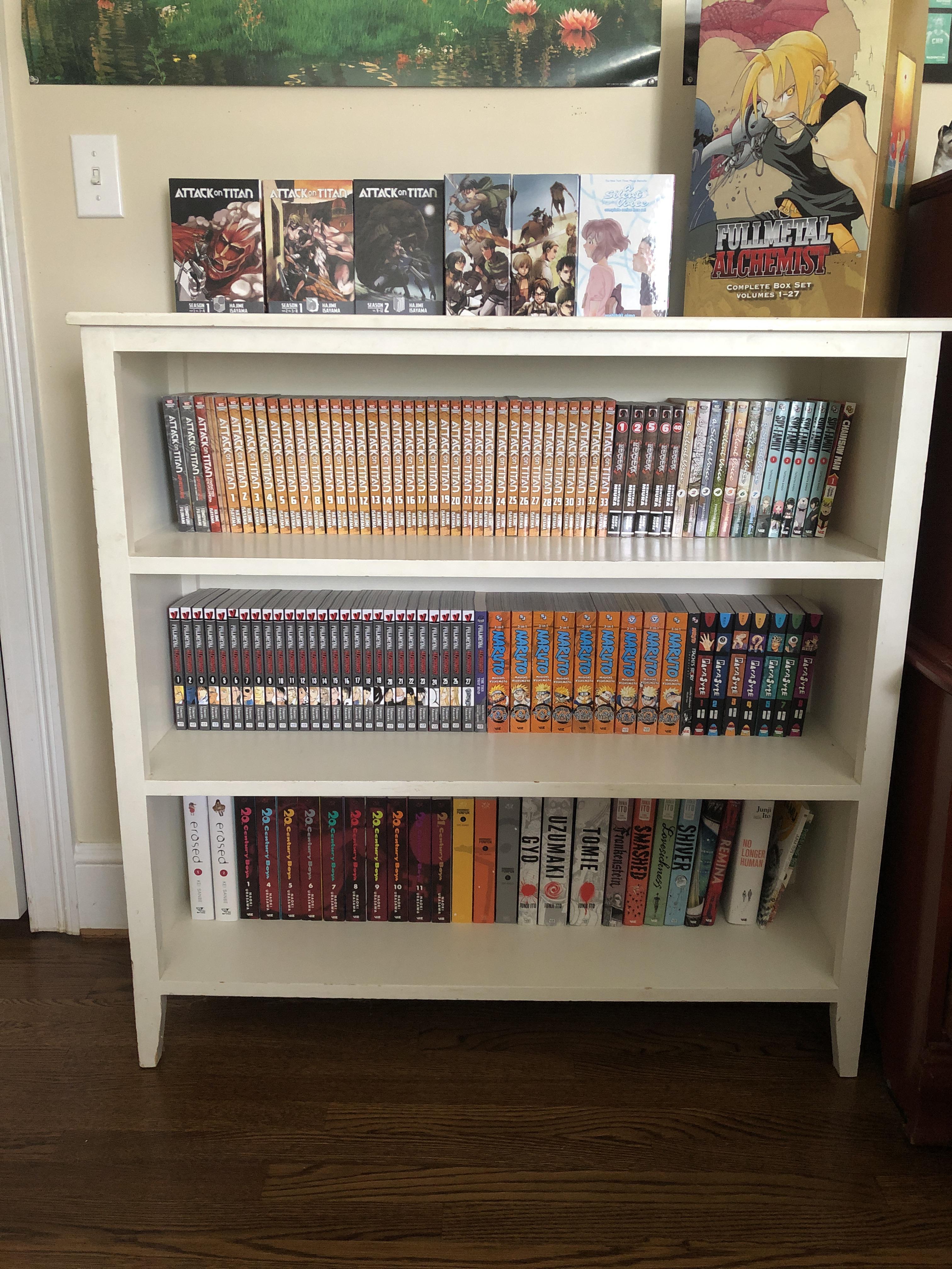 Recently changed bookshelves to fit all my manga onto one shelf r