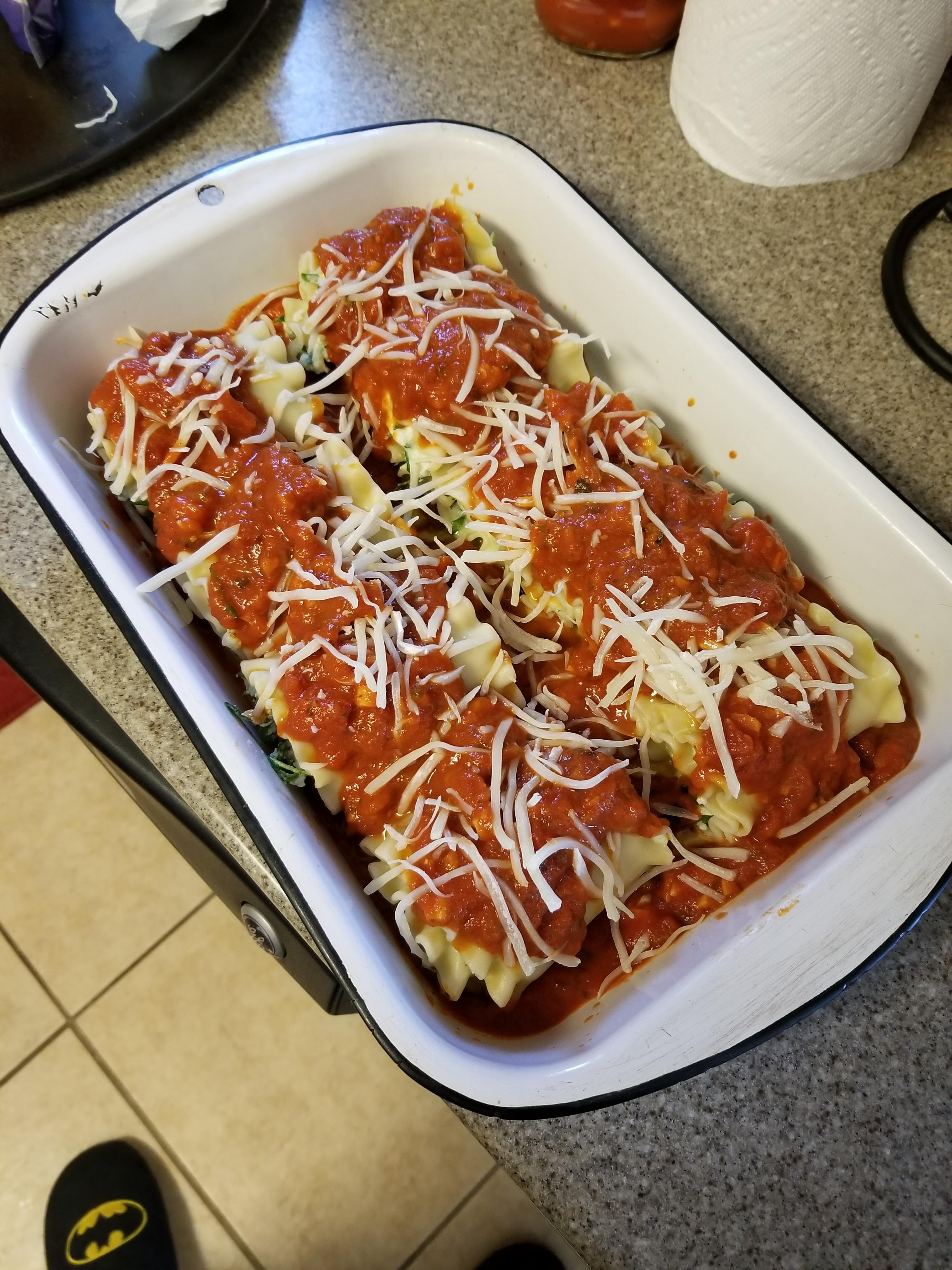 234 kcal Spinach Lasagna. 1st time cooking something like this!! r