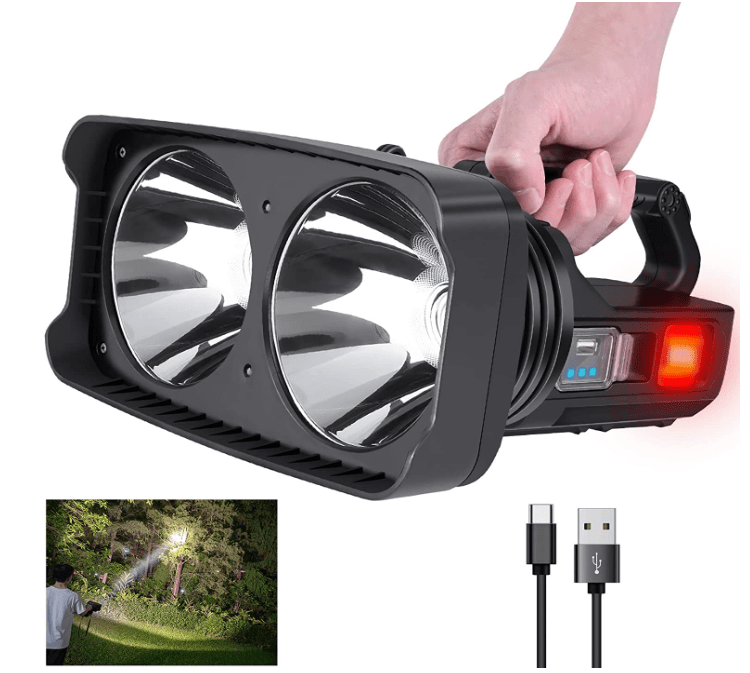 LED Rechargeable Spotlight Flashlights 100000 High Lumens, Super Bright