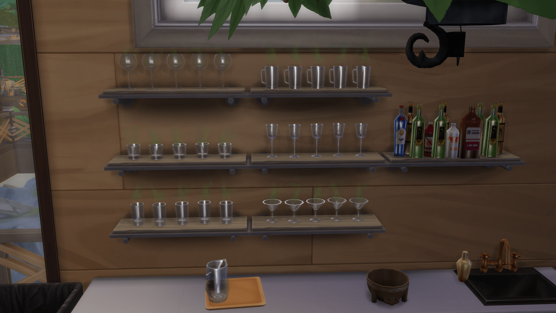So... I wanted to place glasses on a shelf, because it looked cool en