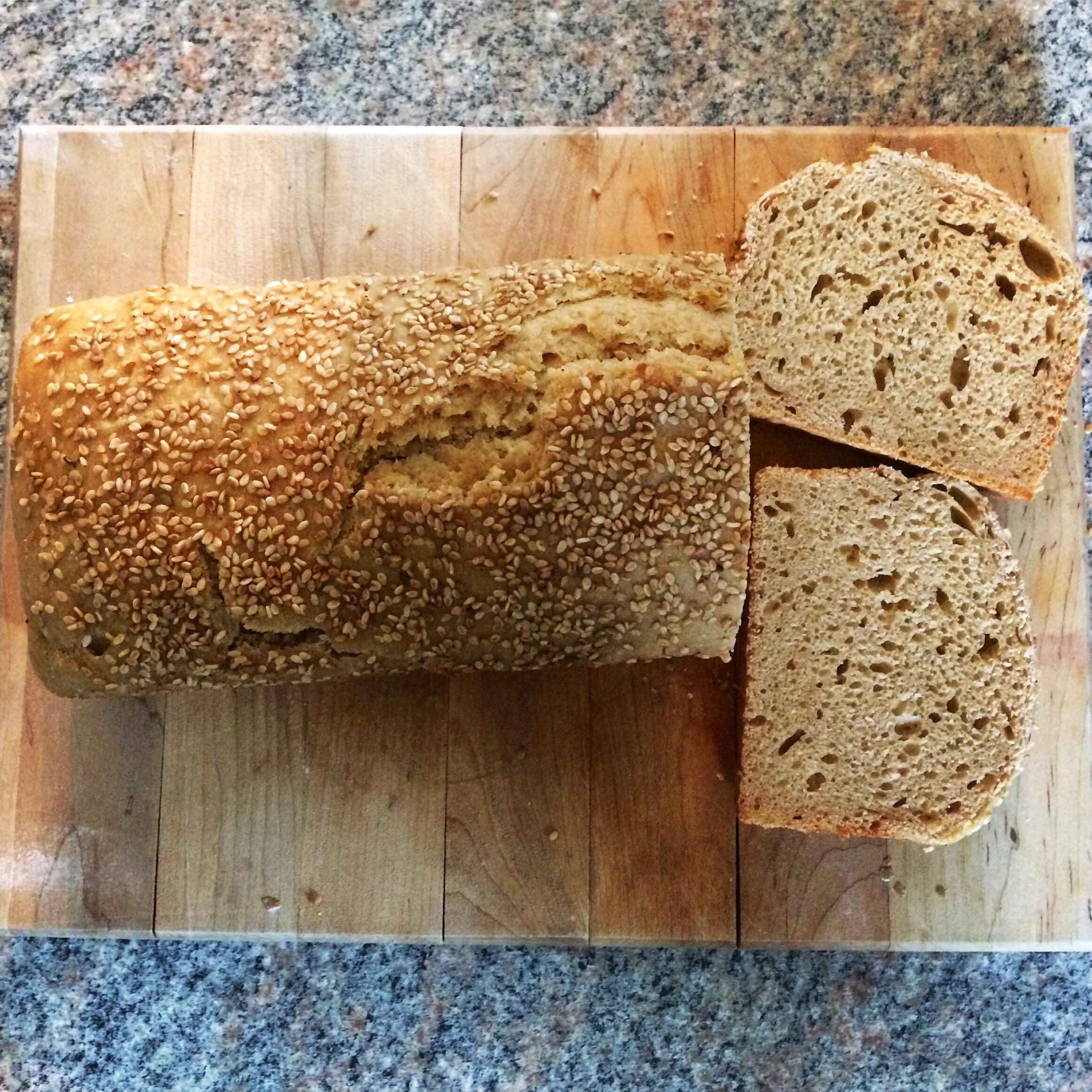 Einkorn sourdough sandwich bread, made with rye starter and allpurpose