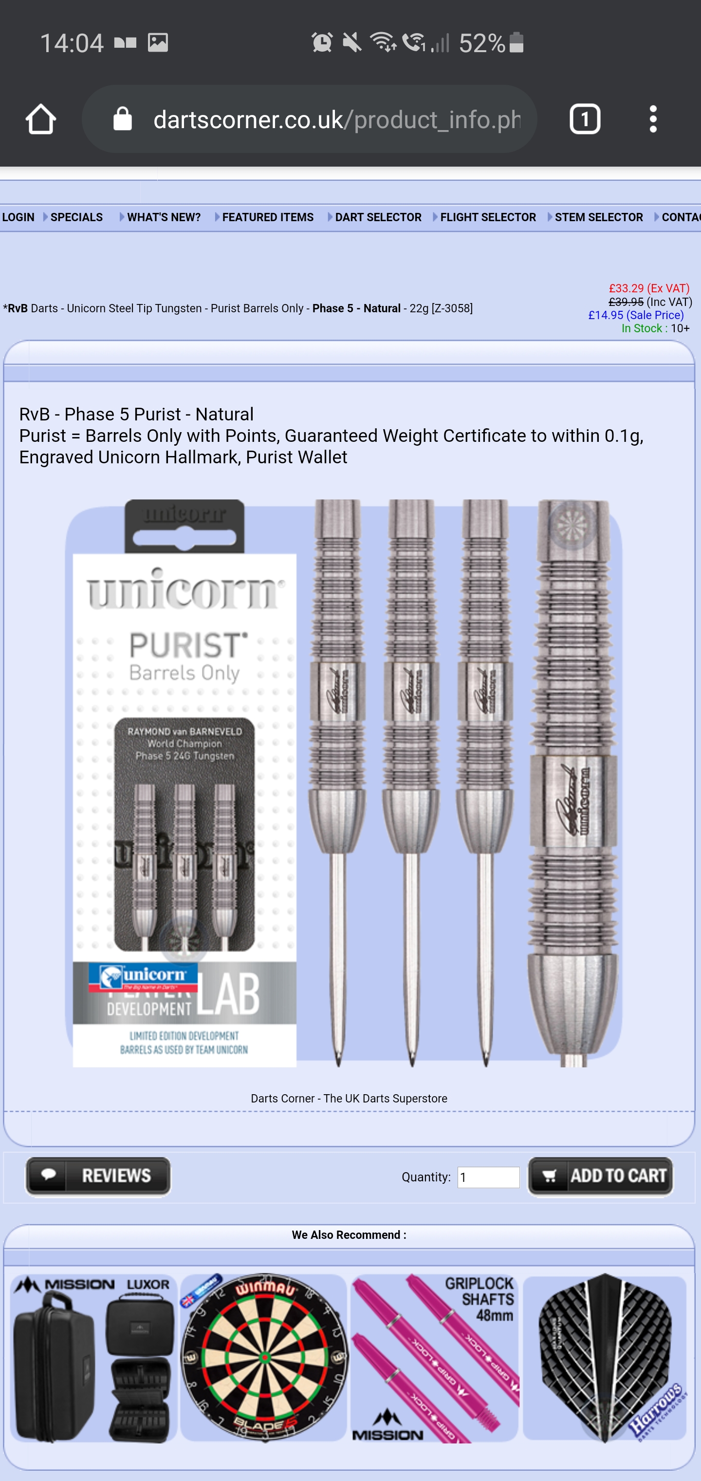 Awesome dart for a great price! These are on the clearance section on