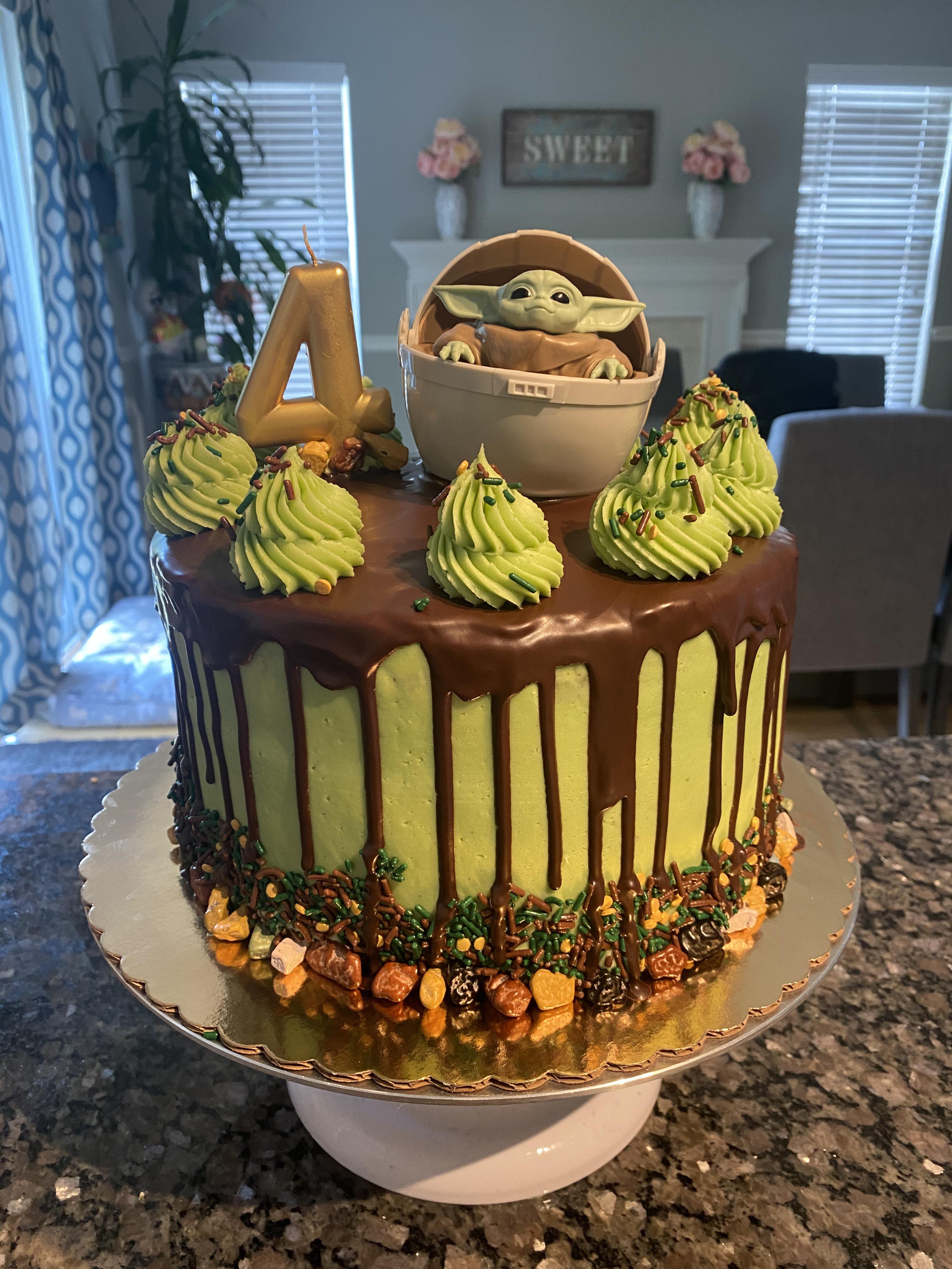 Grogu (Baby Yoda) Birthday Cake ! I’m trying to get better at the