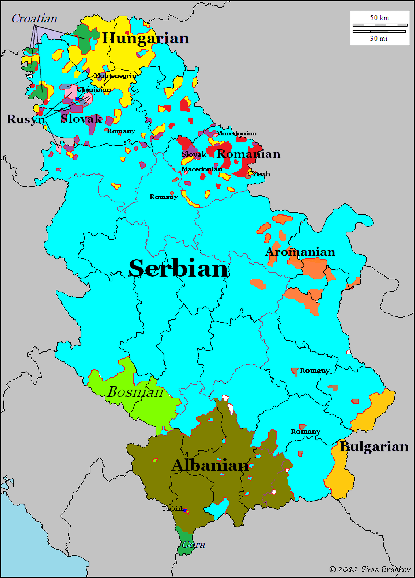 Languages of Serbia and Kosovo r/MapPorn