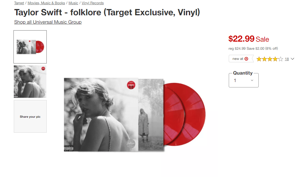 The Target Exclusive vinyl is now on sale. r/TaylorSwift