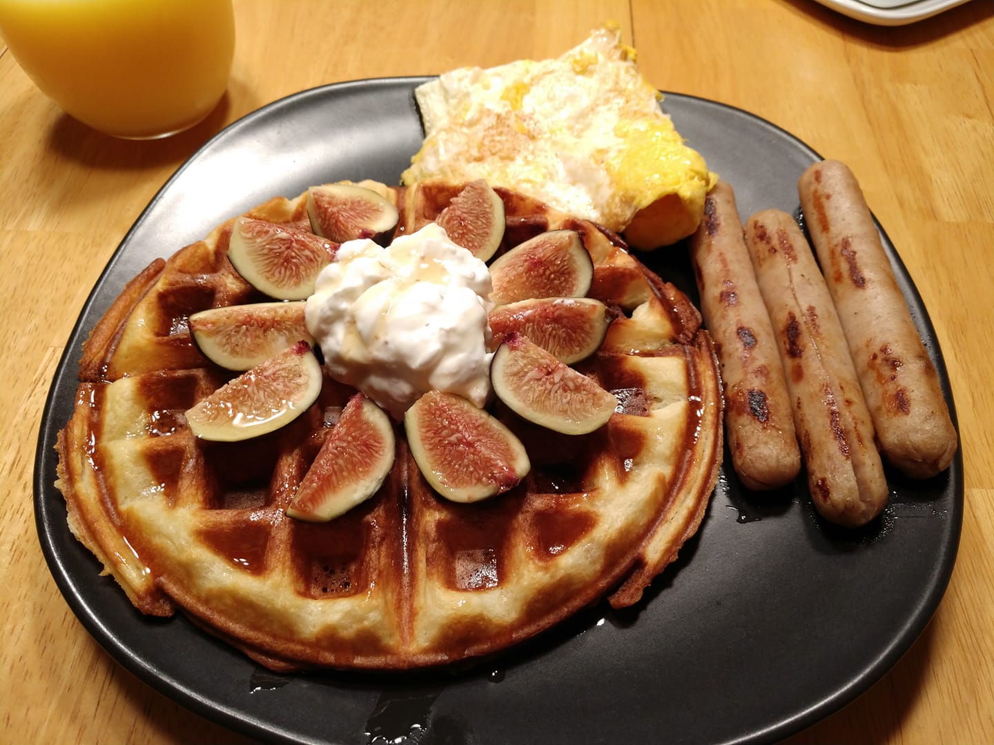 Finally got around to buying a waffle iron, so it's breakfast for