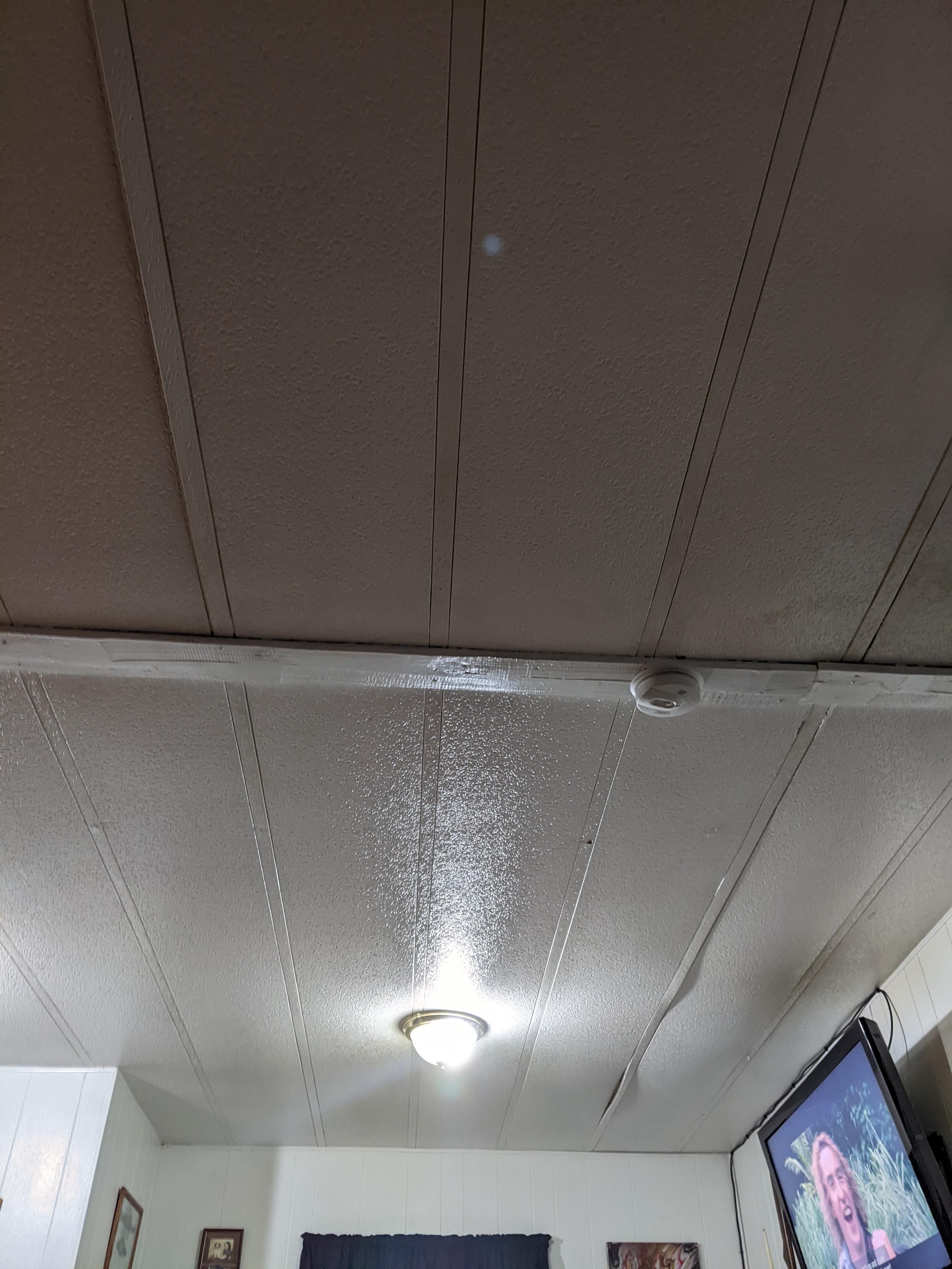 Any budget friendly ideas to cover up my ugly ceiling without a ton of