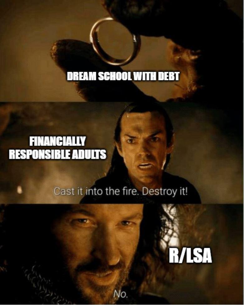 We'll just work Big Law for a few years it will be fine! r