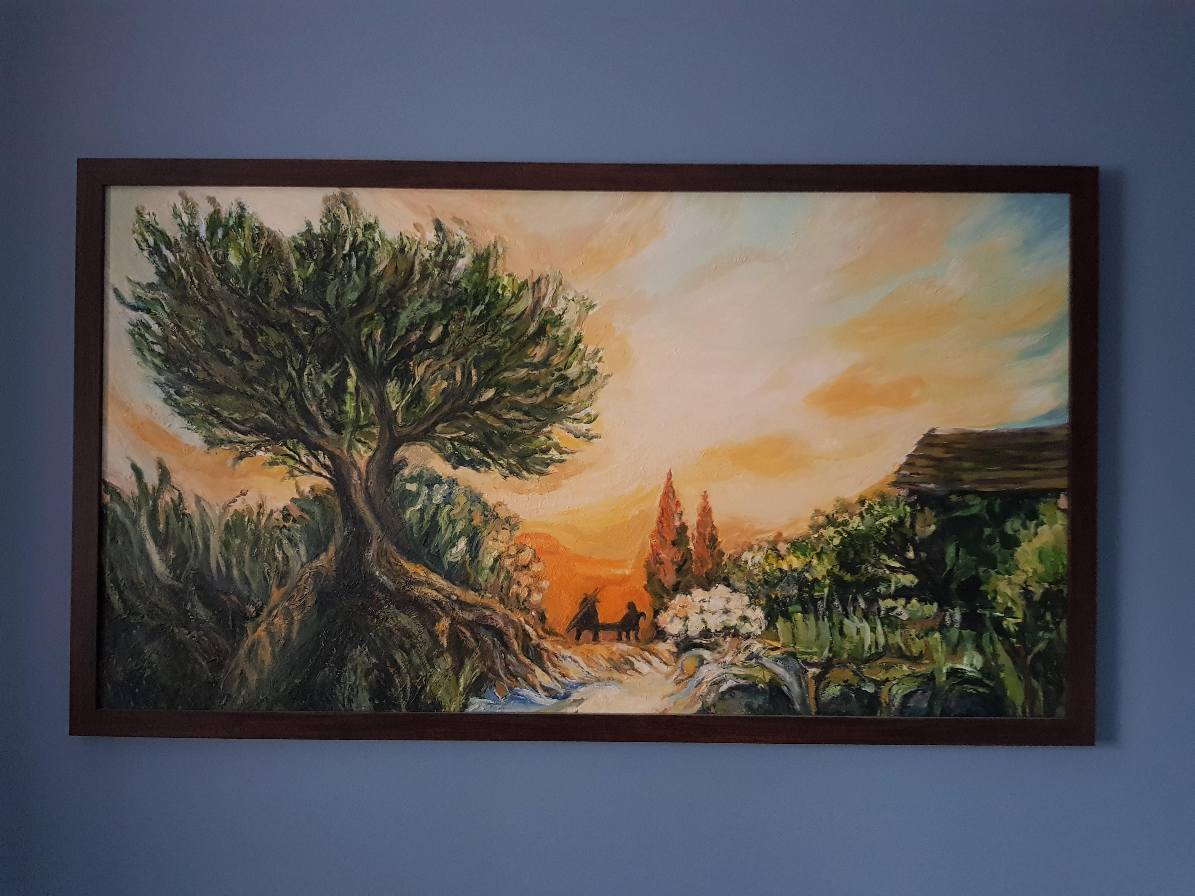 My grandma made this painting of Corvo Bianco for me. r/witcher