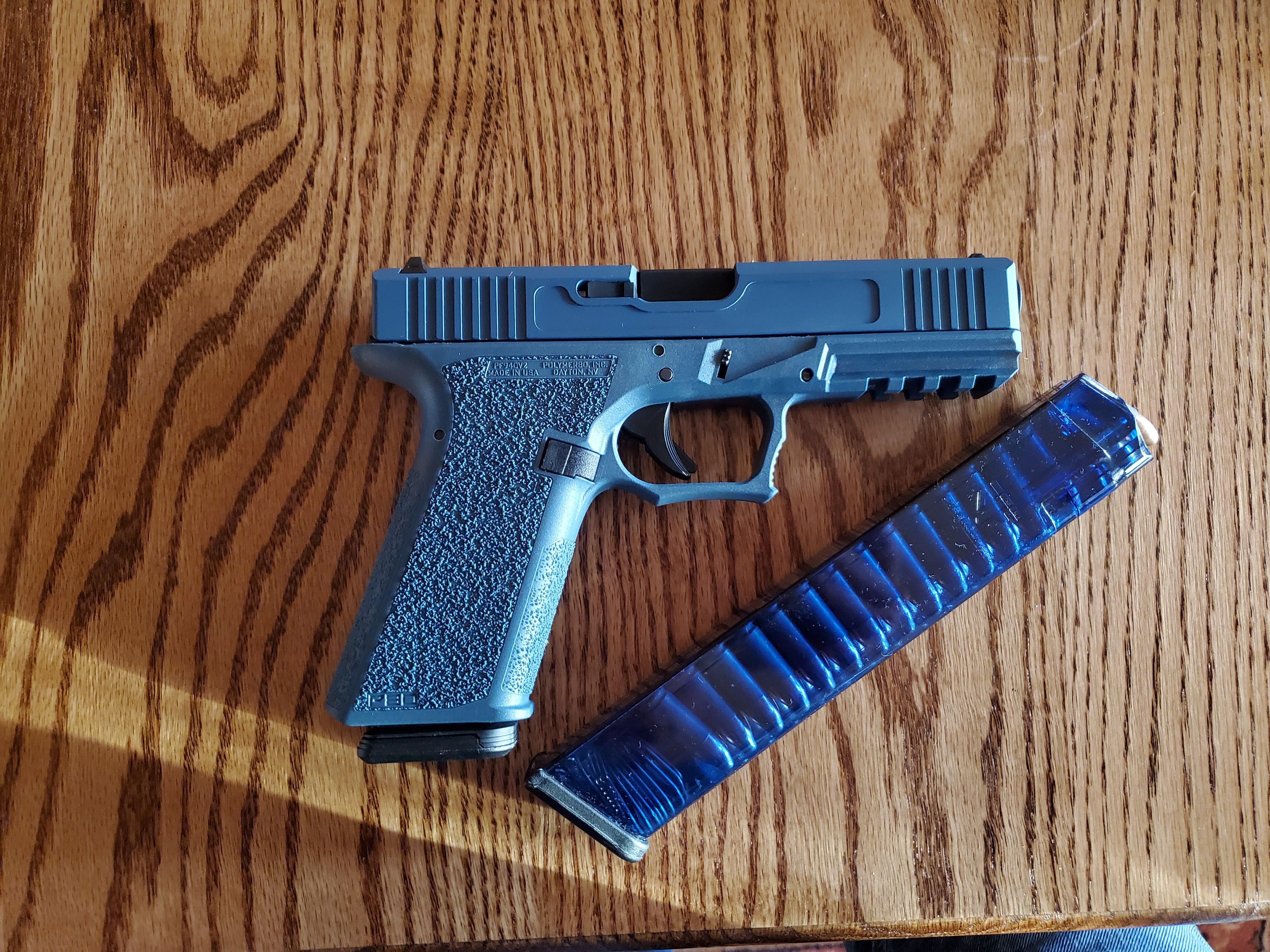 First P80 Build! G17 in Blue Titanium r/polymer80