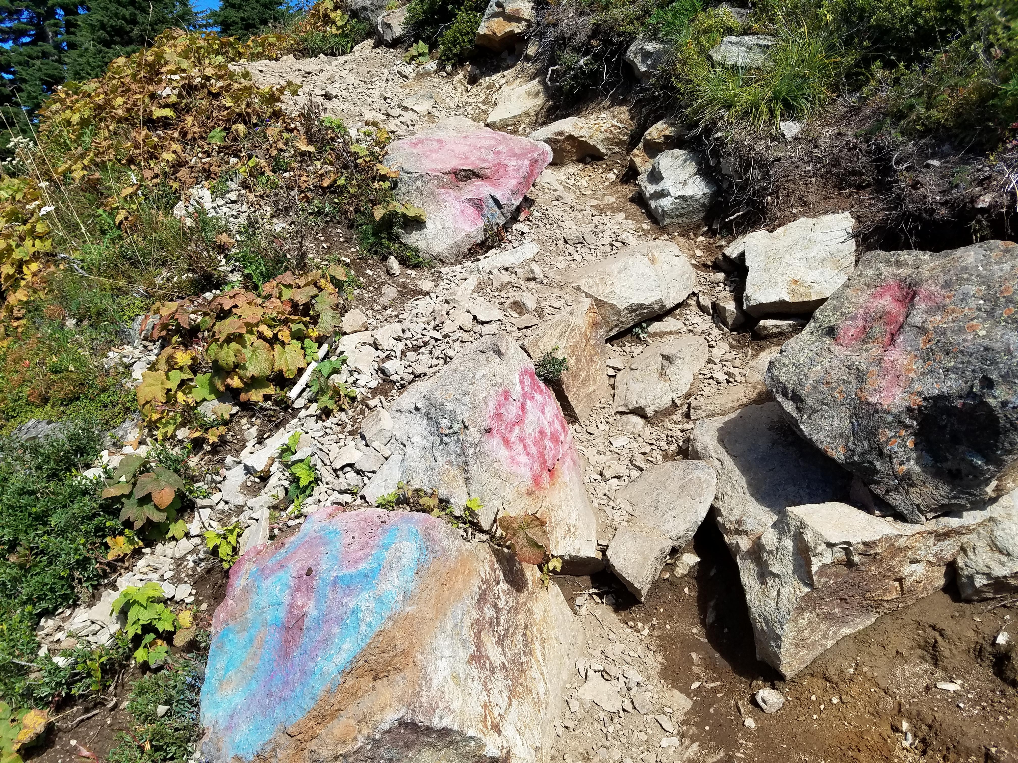 The idiots who climbed a mountain to spray paint random rocks in a