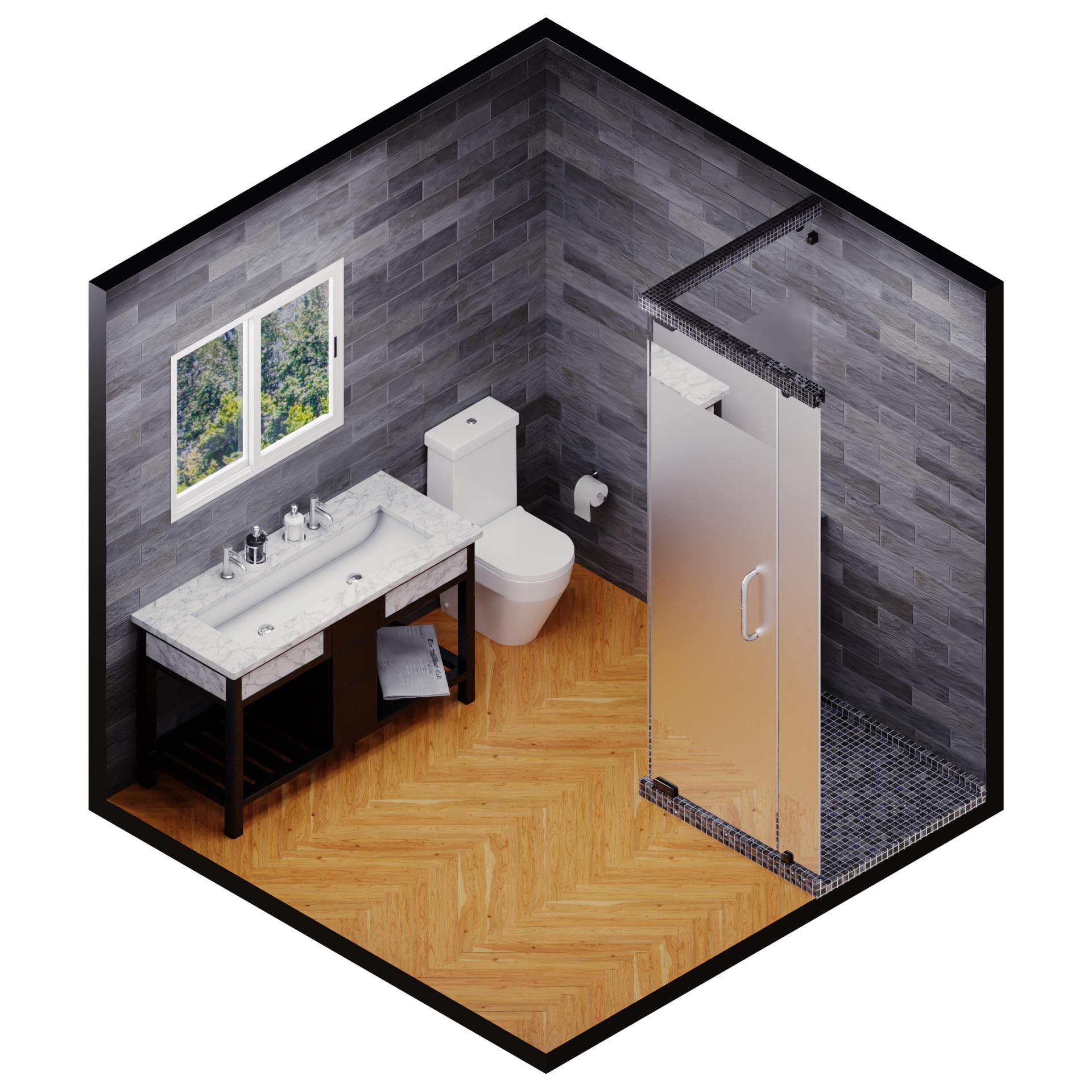 Made and isometric bathroom r/blender