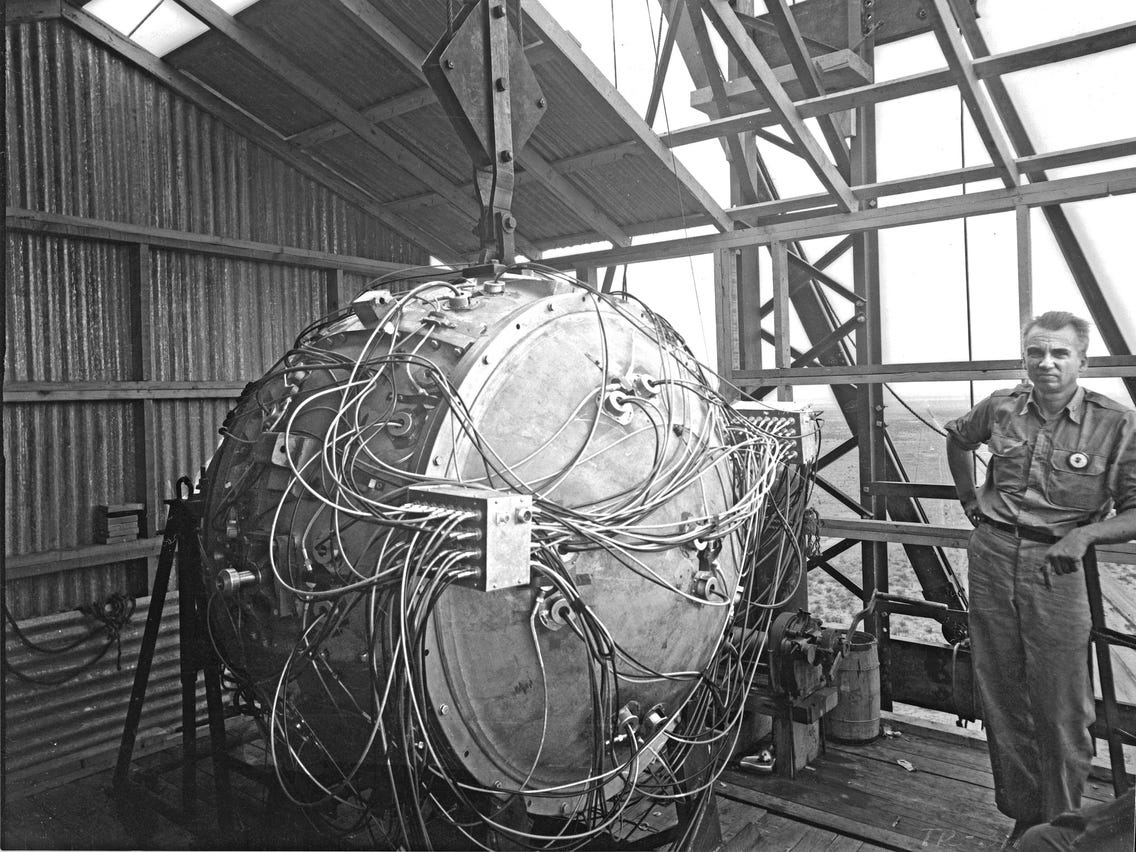 The United States tested the first atomic bomb this day in 1945 near