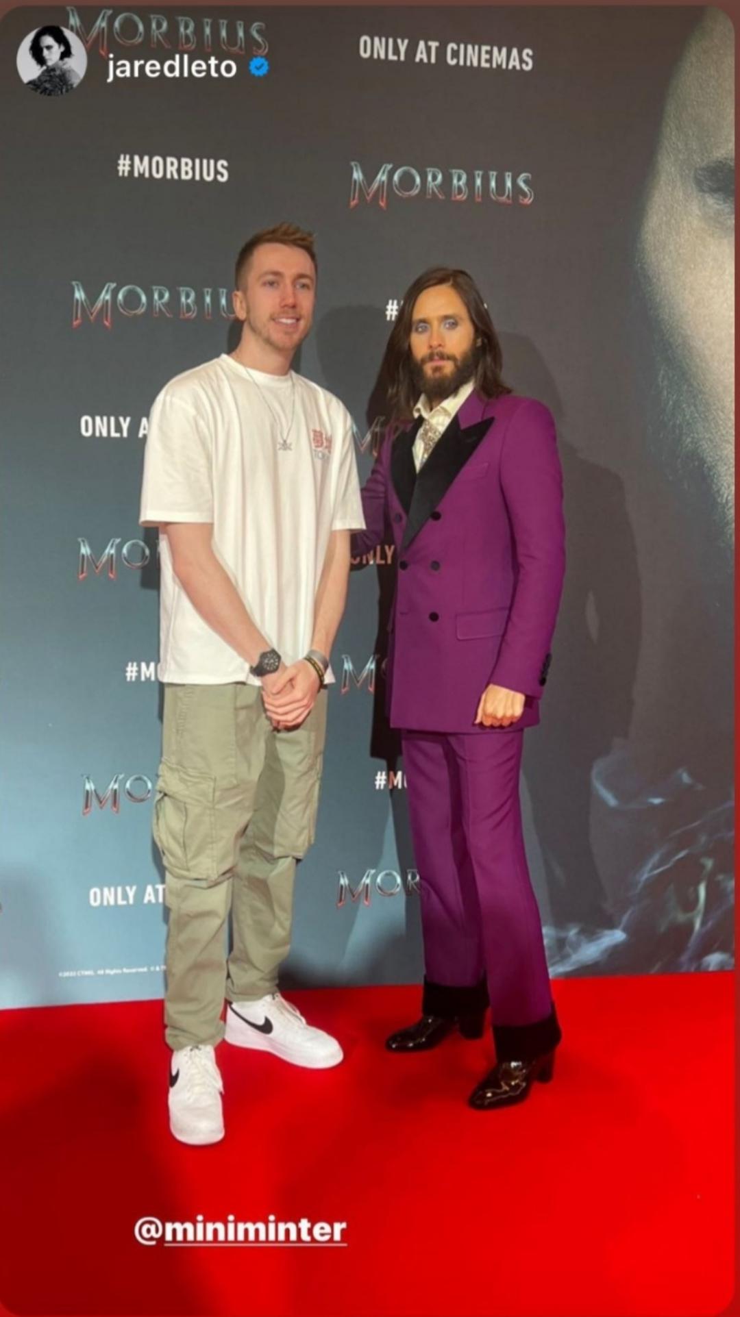 JJ's ex(roomie) at the Morbius red carpet with Jared Leto ksi