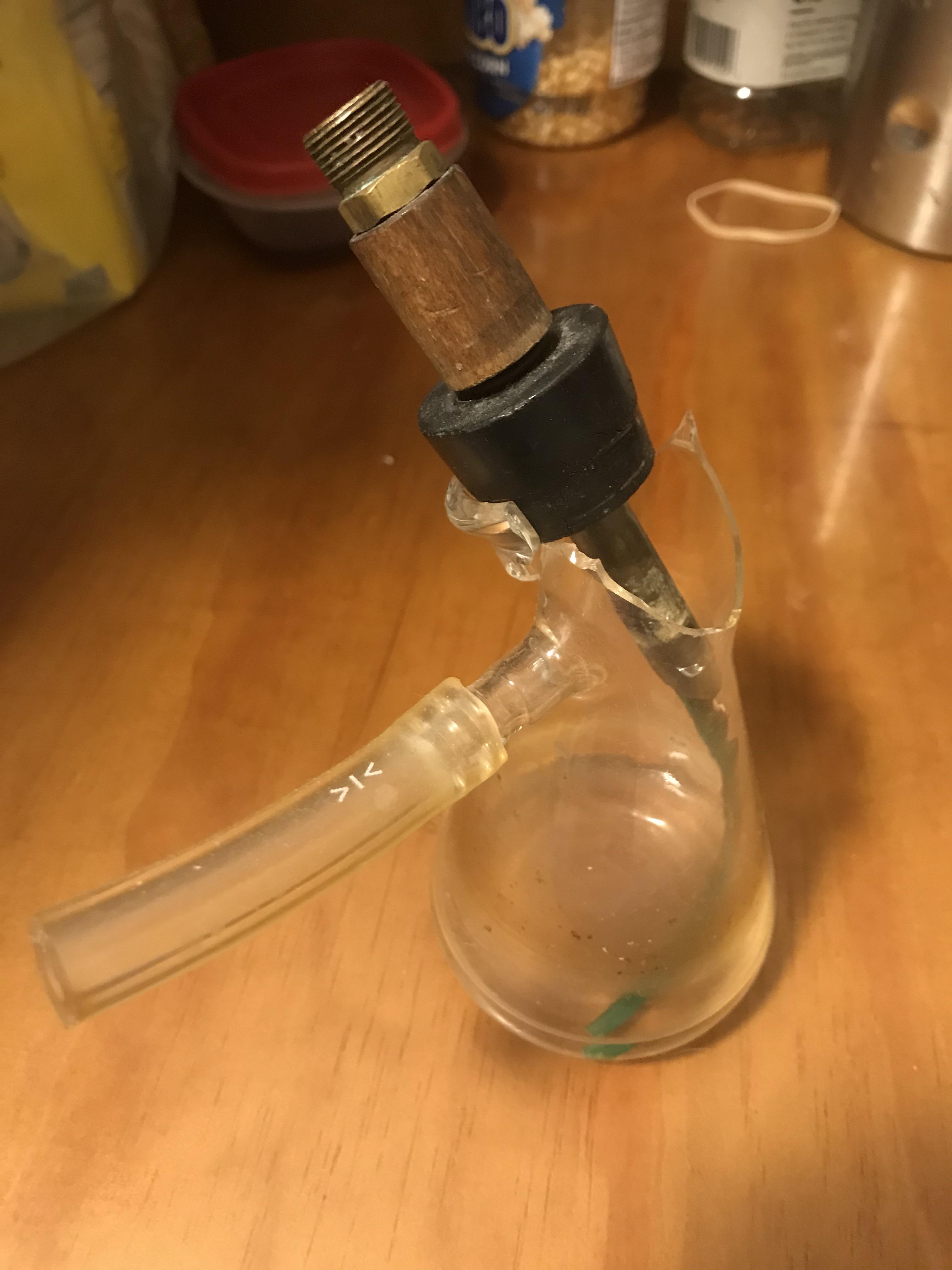 Well that sucks Our bong, made by my SO out of lab equipment, breaks after 31 years of loyal