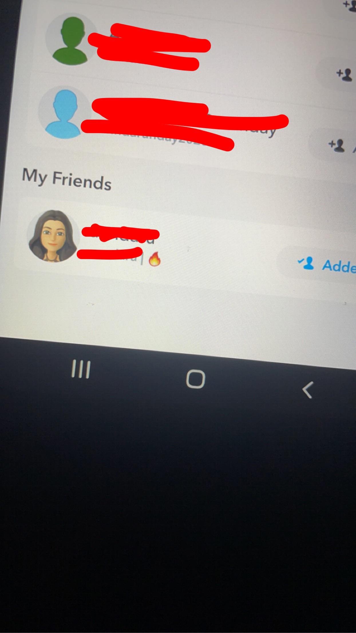 Fire emoji no streak meaning? Found her blocked in his account, his