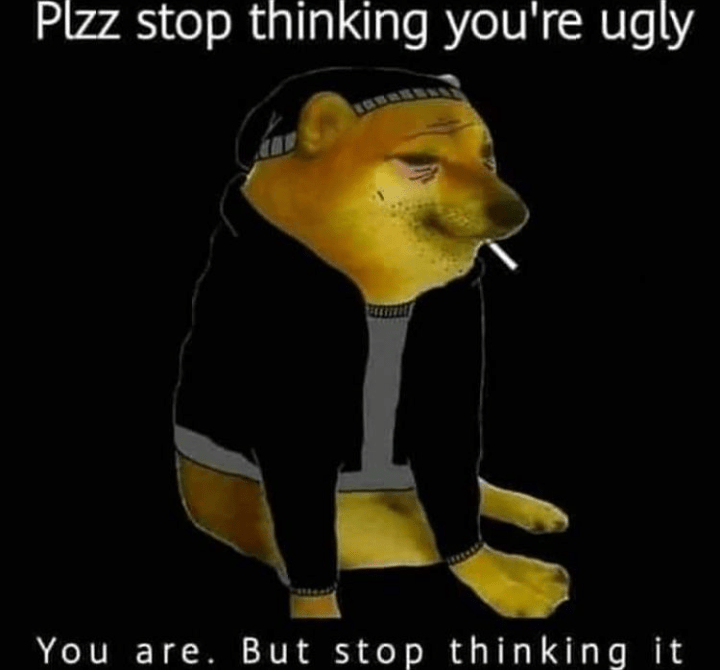 Stop thinking you're ugly memes
