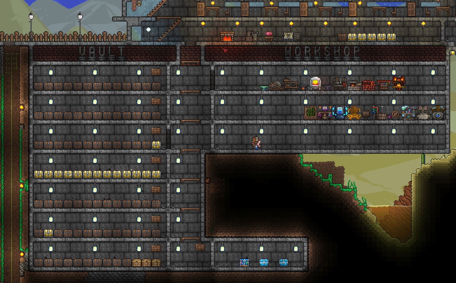 I made a vault on my bank world, all of the chests are labeled and the