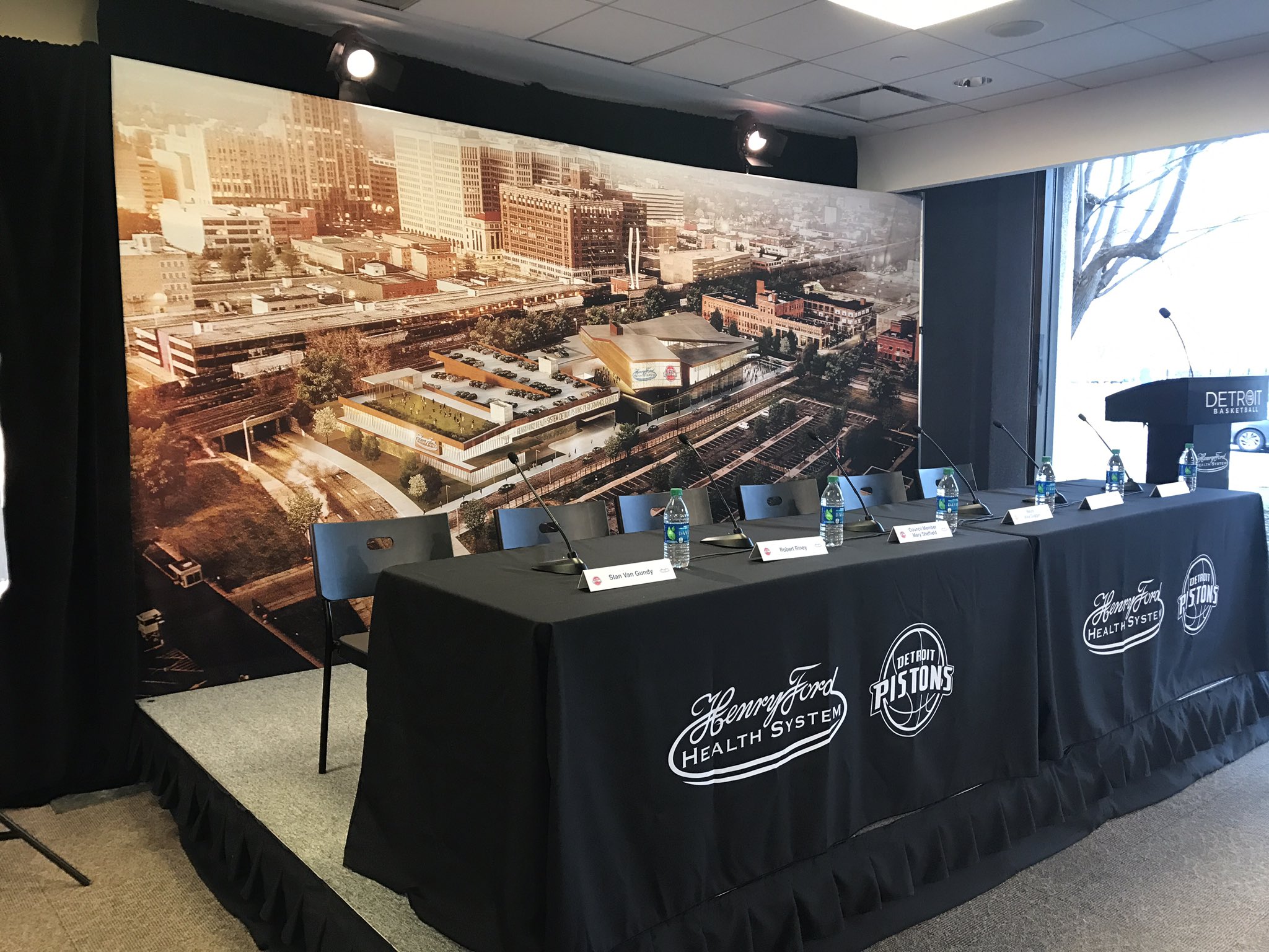 Rendering of new Detroit Pistons practice facility in New Center