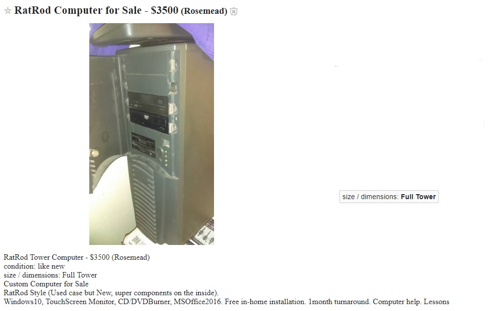 Craigslist computer listings can sometimes get pretty interesting