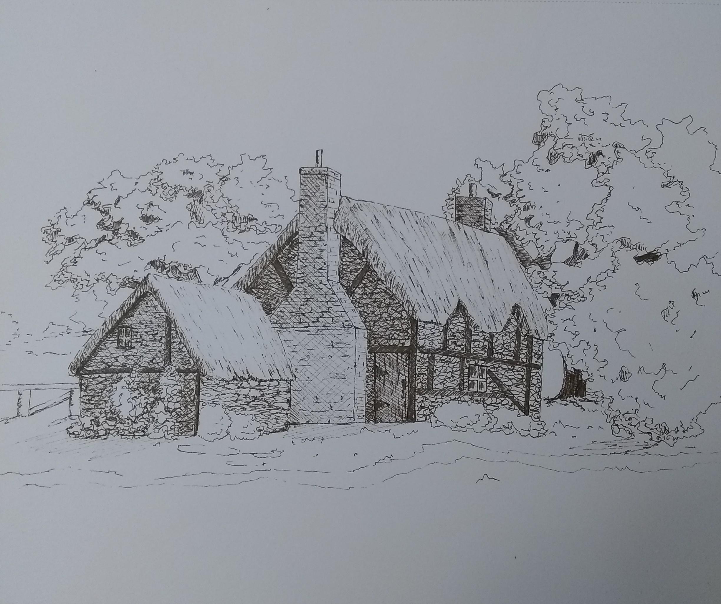 A pen and ink study of a 19th century painting r/penandink