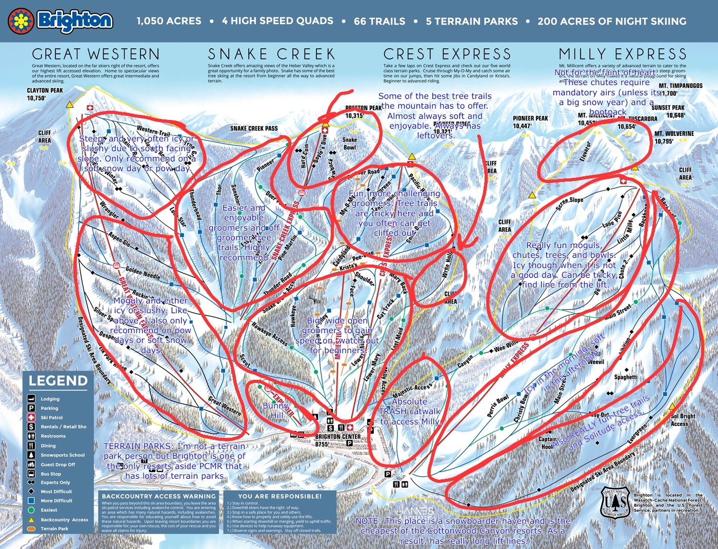 Honest Trail Maps Brighton Ski Resort r/skiing