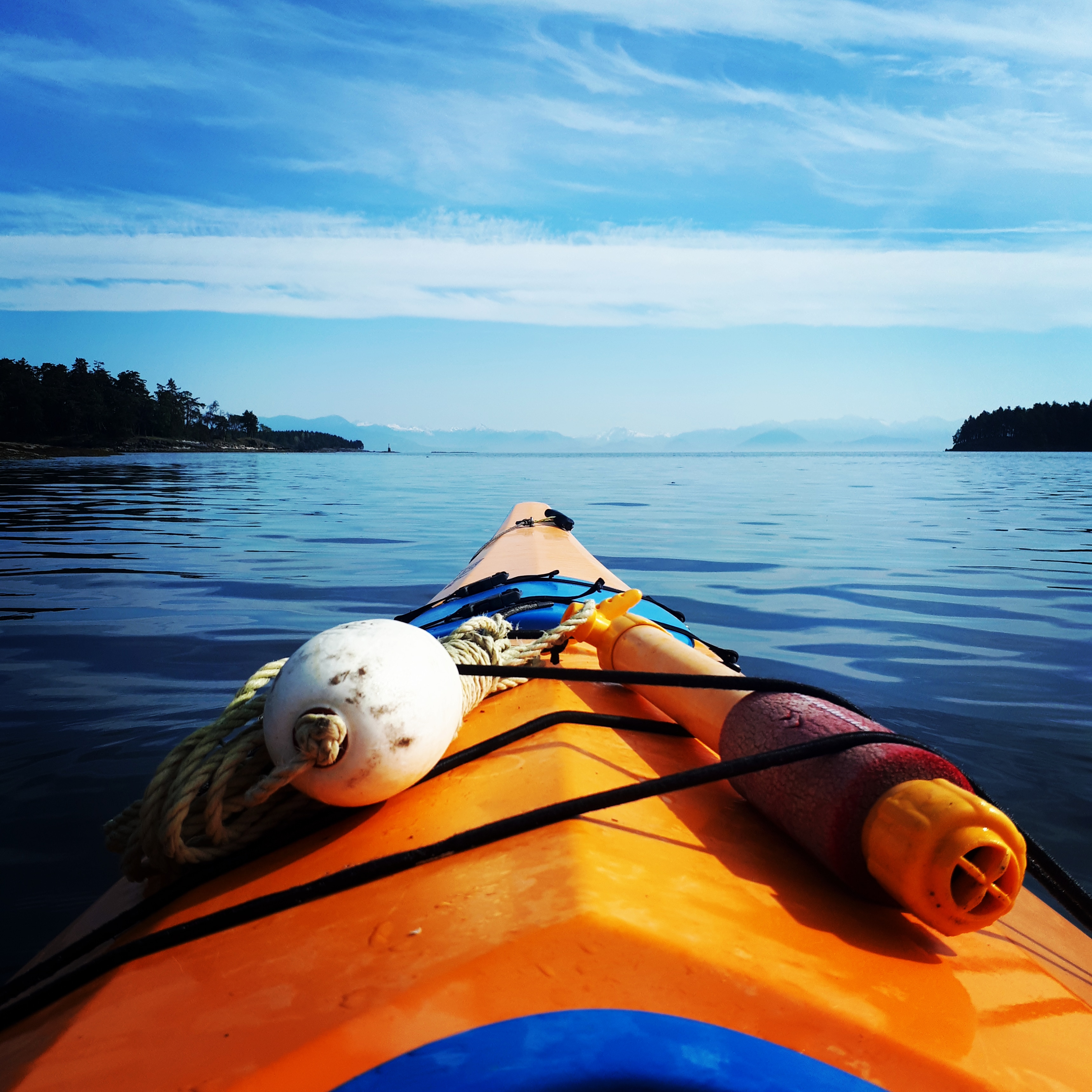 Paddling to the Flat Top Islands from Gabriola Island, BC. Coast