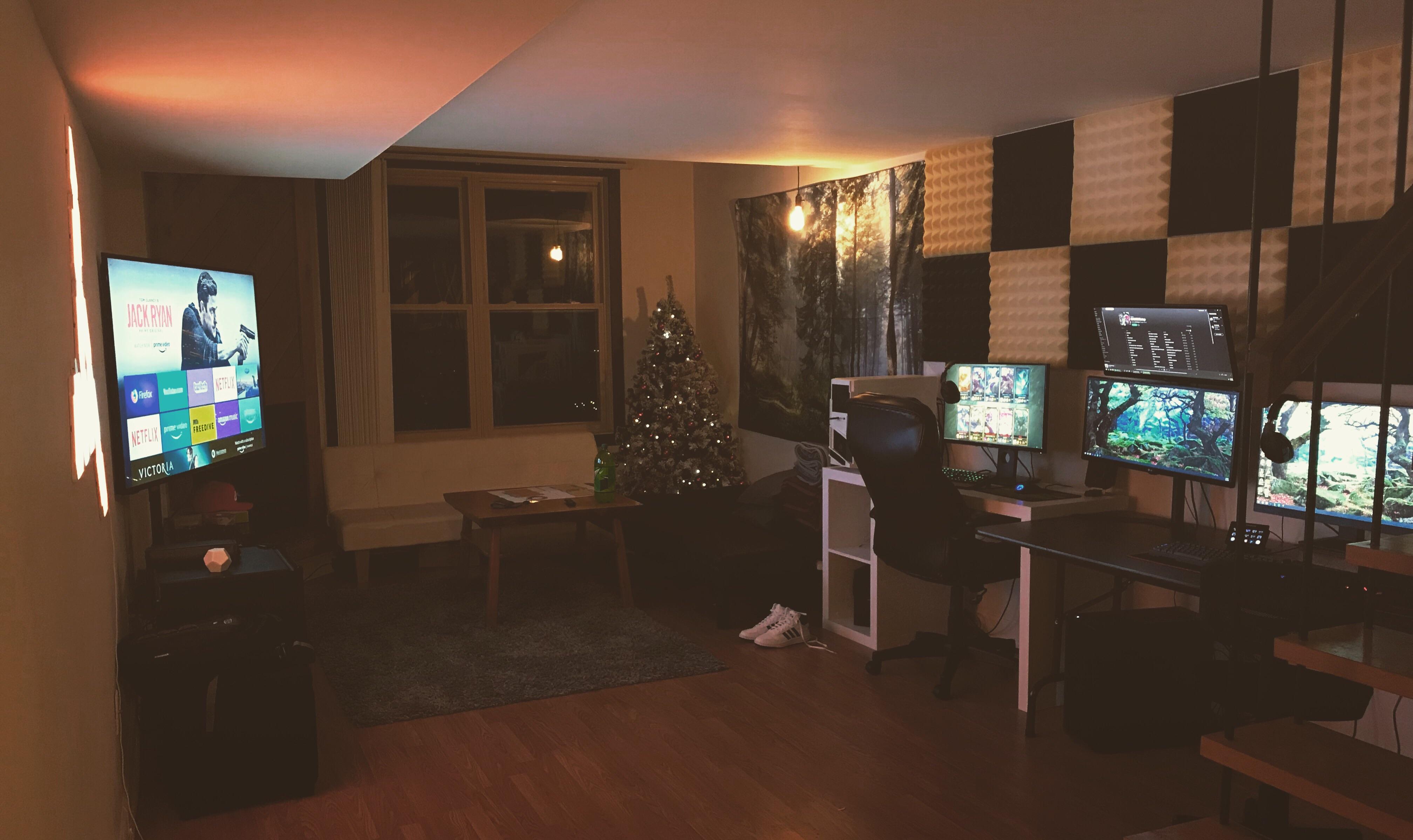 Haven’t done my cable management but the apartment setup is coming