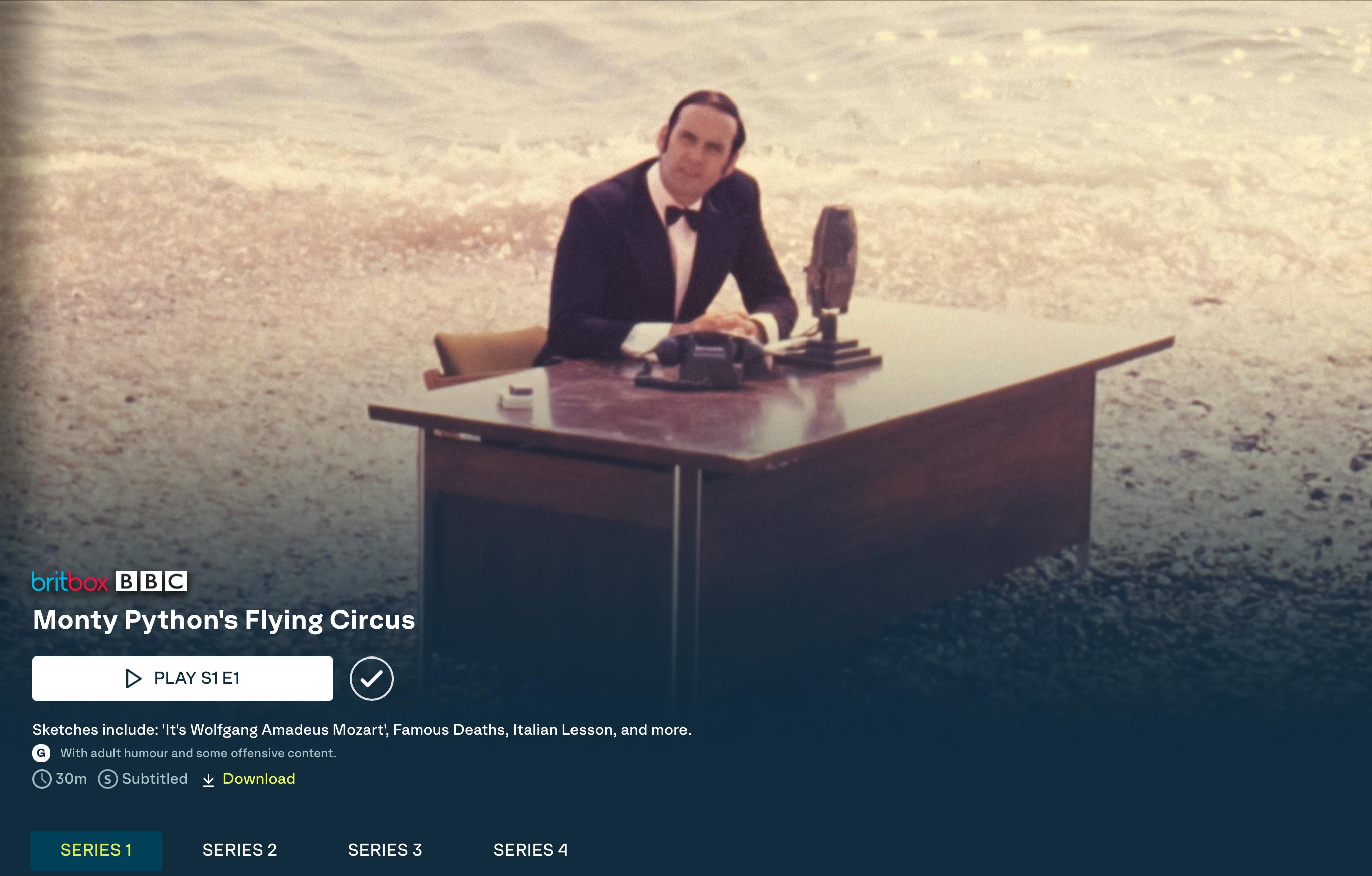 For those unaware, yesterday saw the arrival of Monty Python’s Flying