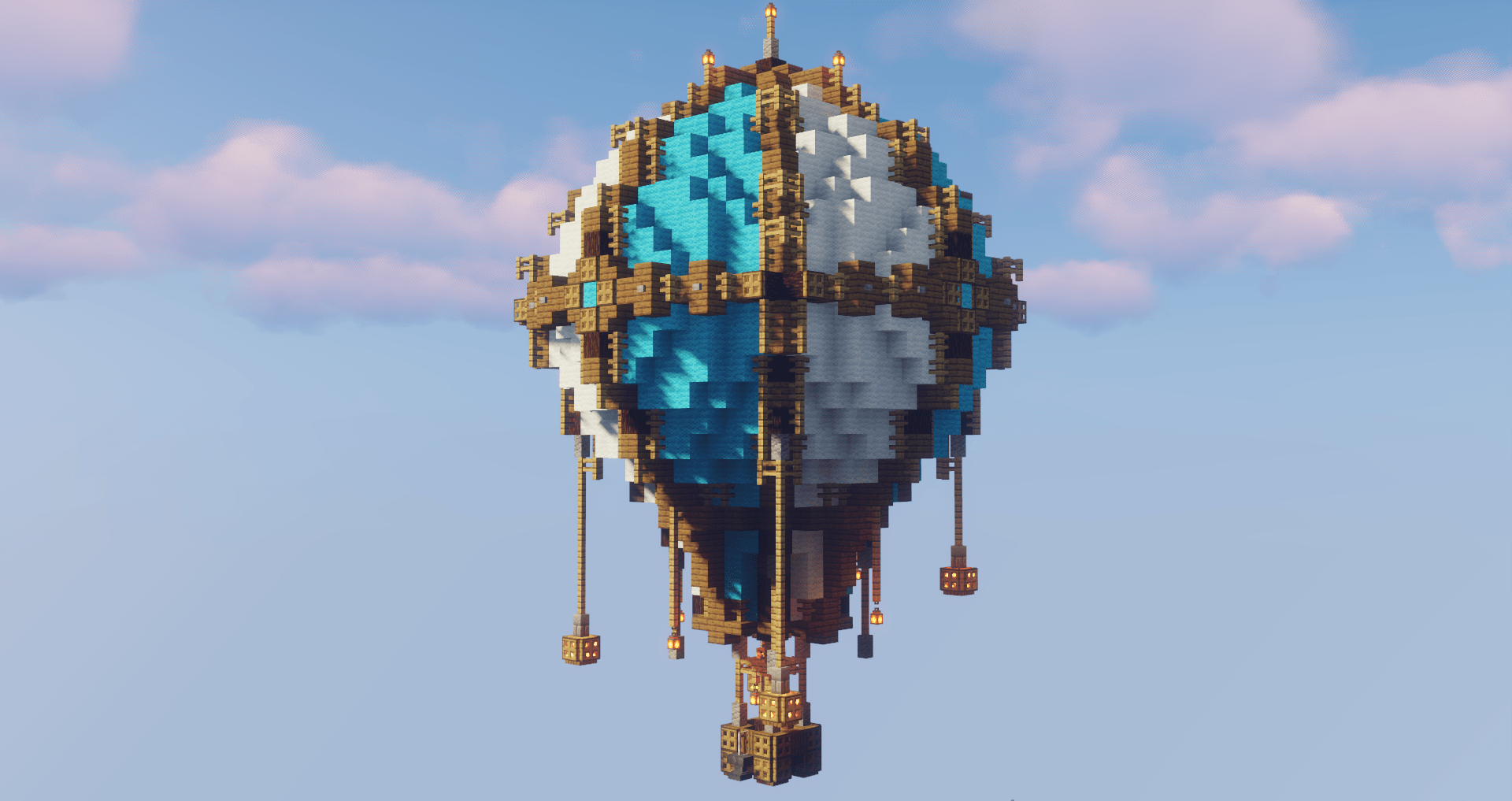 My hot air balloon design! r/Minecraftbuilds