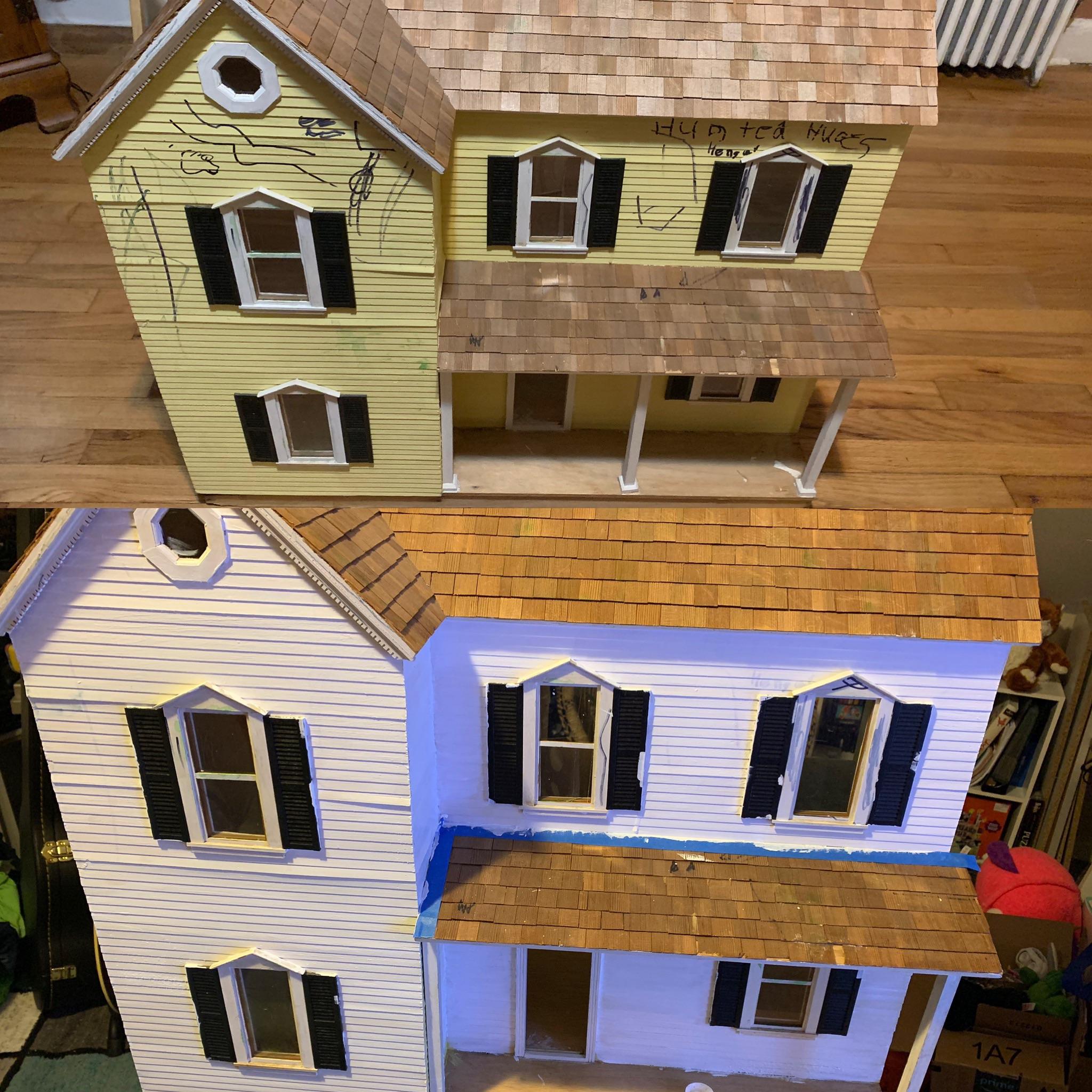 Day three of fixing up my five dollar doll house. It’s so big but I’m